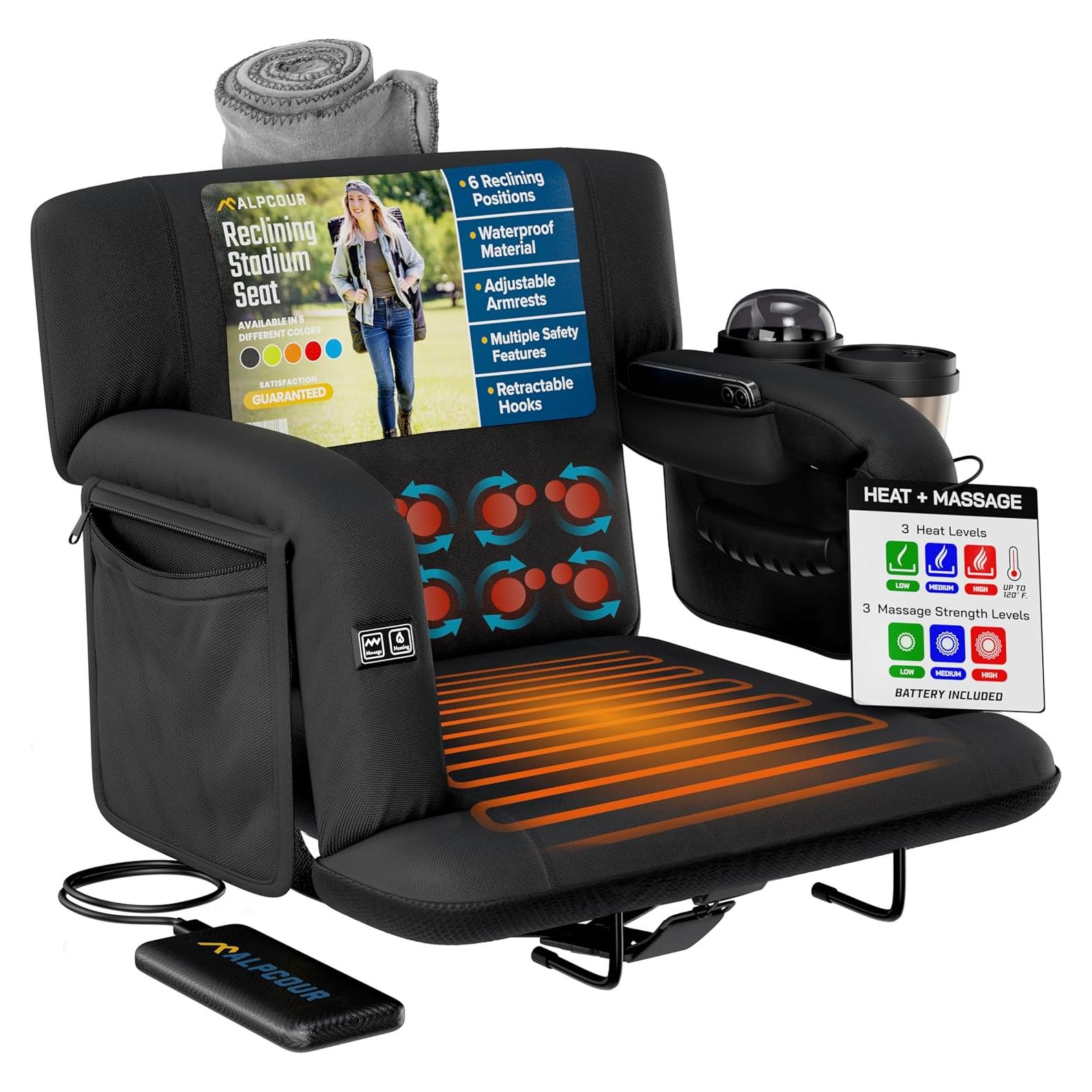 Asiento de Estadio Reclinable Alpcour 53 cm Calentado y Masaje