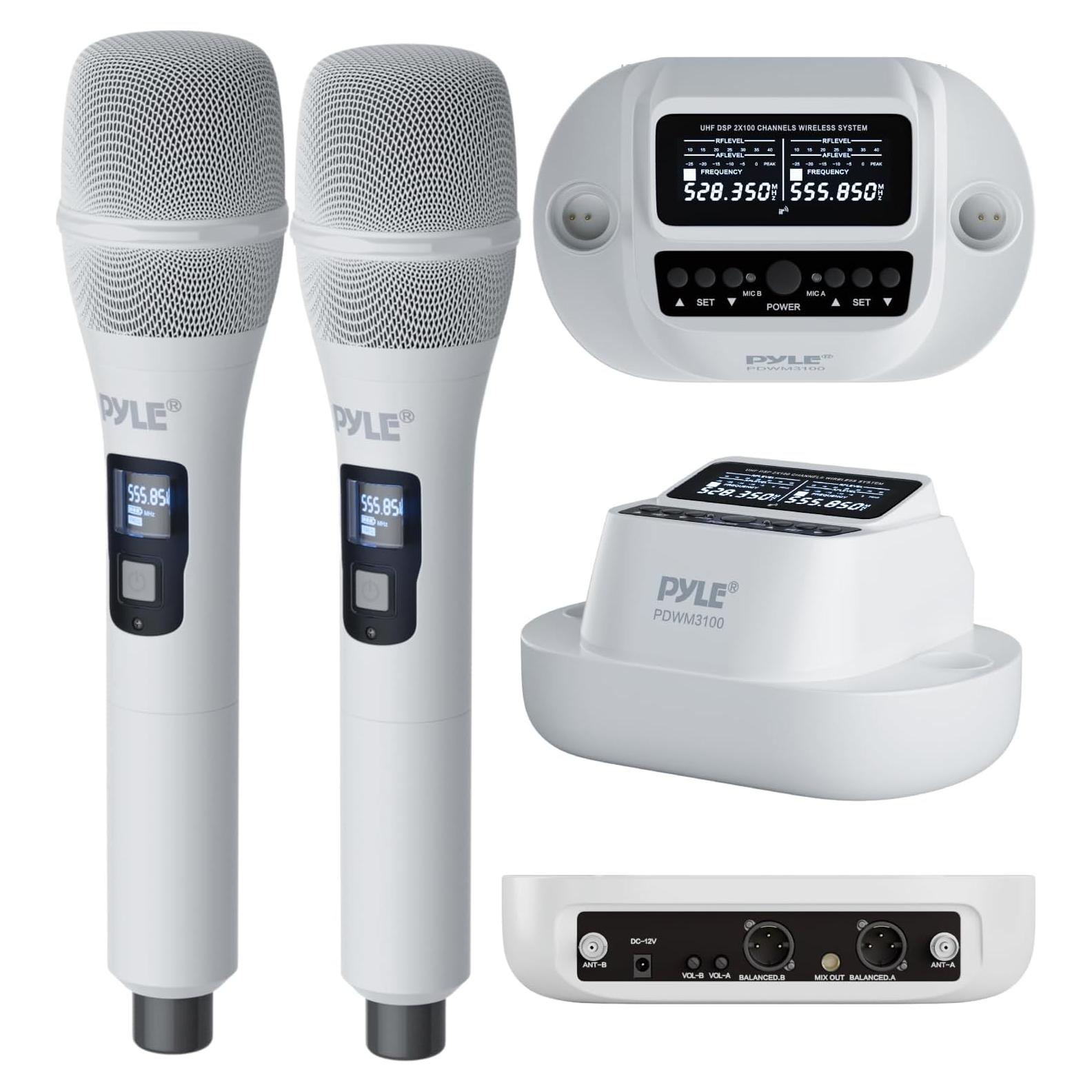 Micrófono Inalámbrico Pyle PDWM3100 - 2 Canales UHF, Karaoke