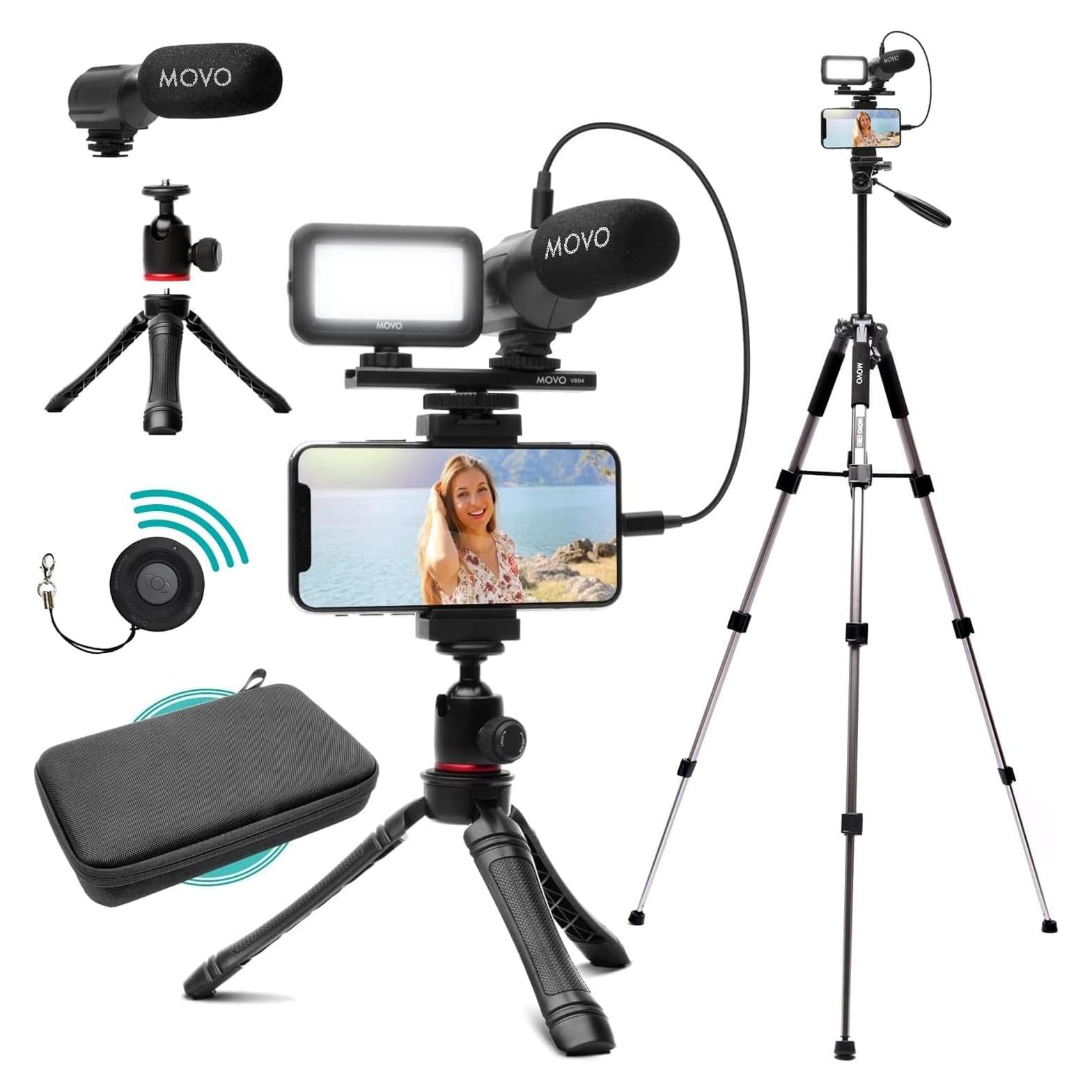 Kit de Vlogging Movo iVlogger para iPhone con Trípode y Micrófono
