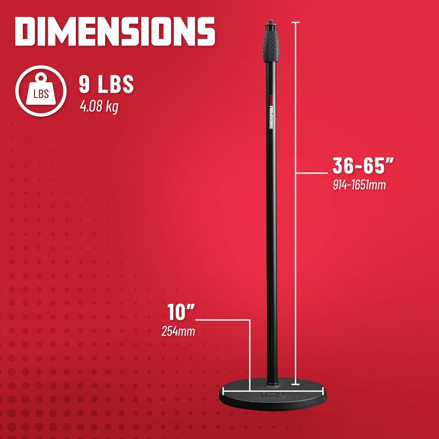 Soporte de Micrófono Gator Frameworks Base Ponderada 25.4 cm Ajustable