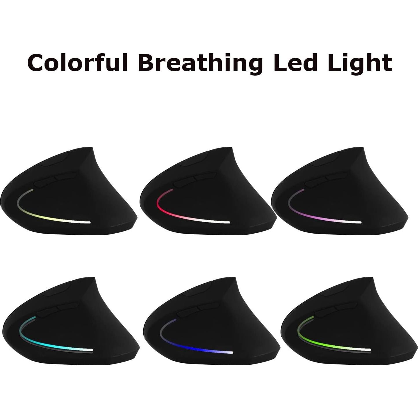 Ratón Inalámbrico Vertical Ergonomico TECCOEUS Negro 800/1600 DPI