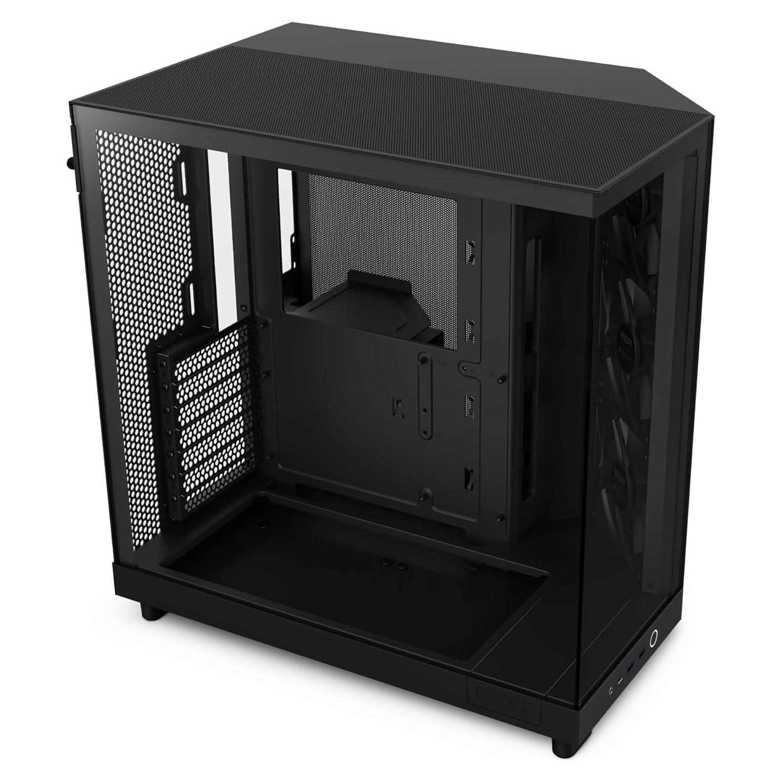 Caja NZXT H6 Flow Negra | Doble Cámara Compacta | 3 Ventiladores 120mm
