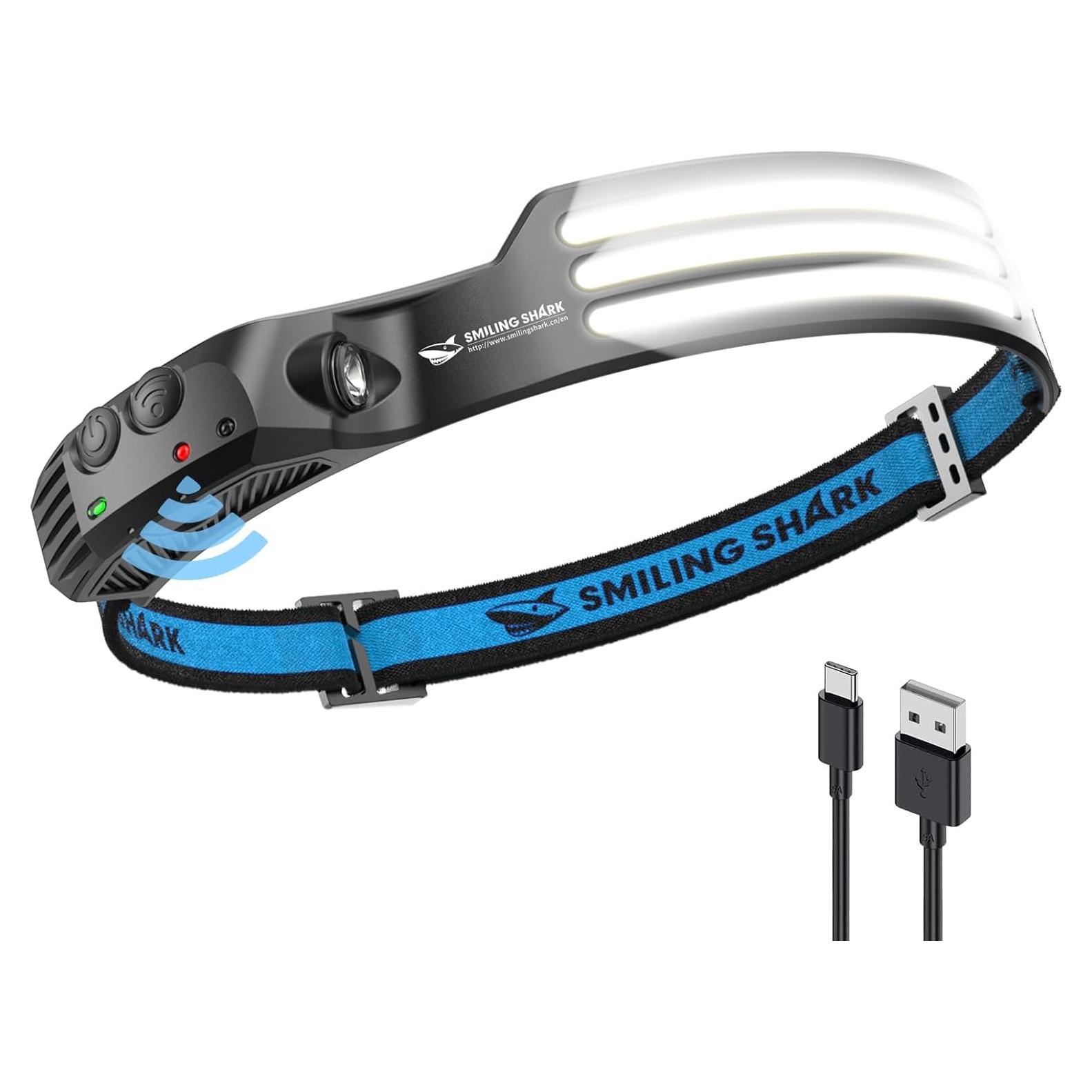 Linterna Frontal LED Smiling Shark 350 Lúmenes Impermeable