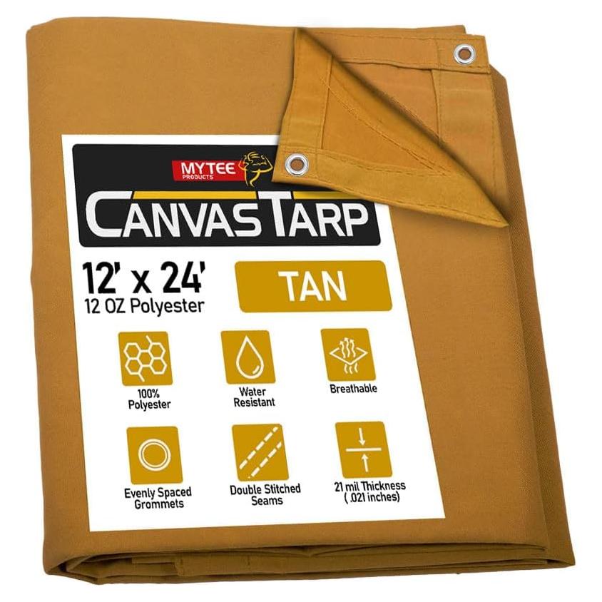 Lona Resistente al Agua Mytee 3.66m x 7.32m Beige 12oz