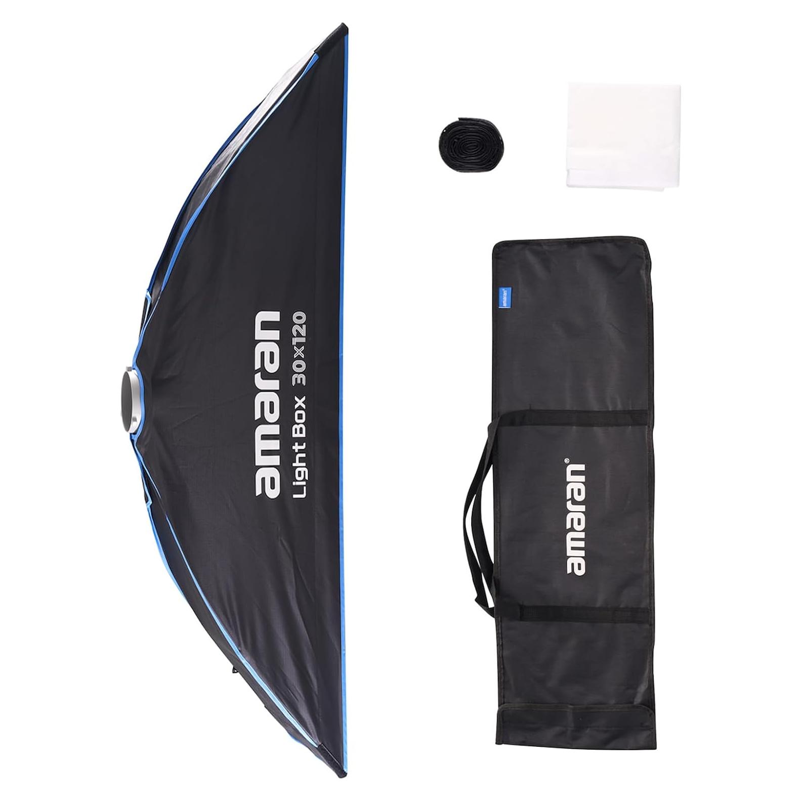 Aputure Amaran Light Box 30x120 Square Bowens Mount Softbox,Included Difusion,Light Control Grid and Carrying Bag for 200X/300C/150C/100D