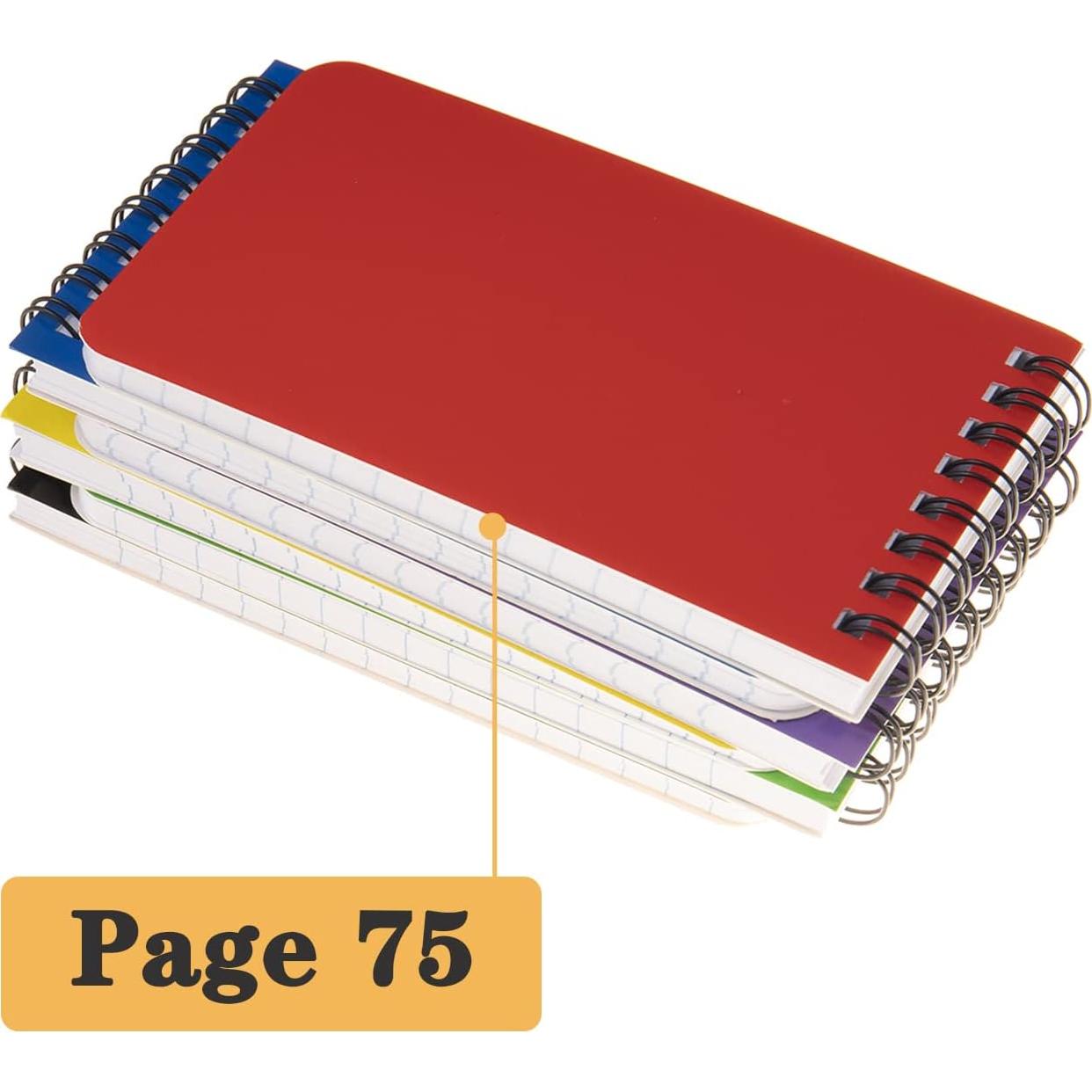 Cuaderno de Bolsillo QiCheng 3x5" Espiral 6 Pack Verde