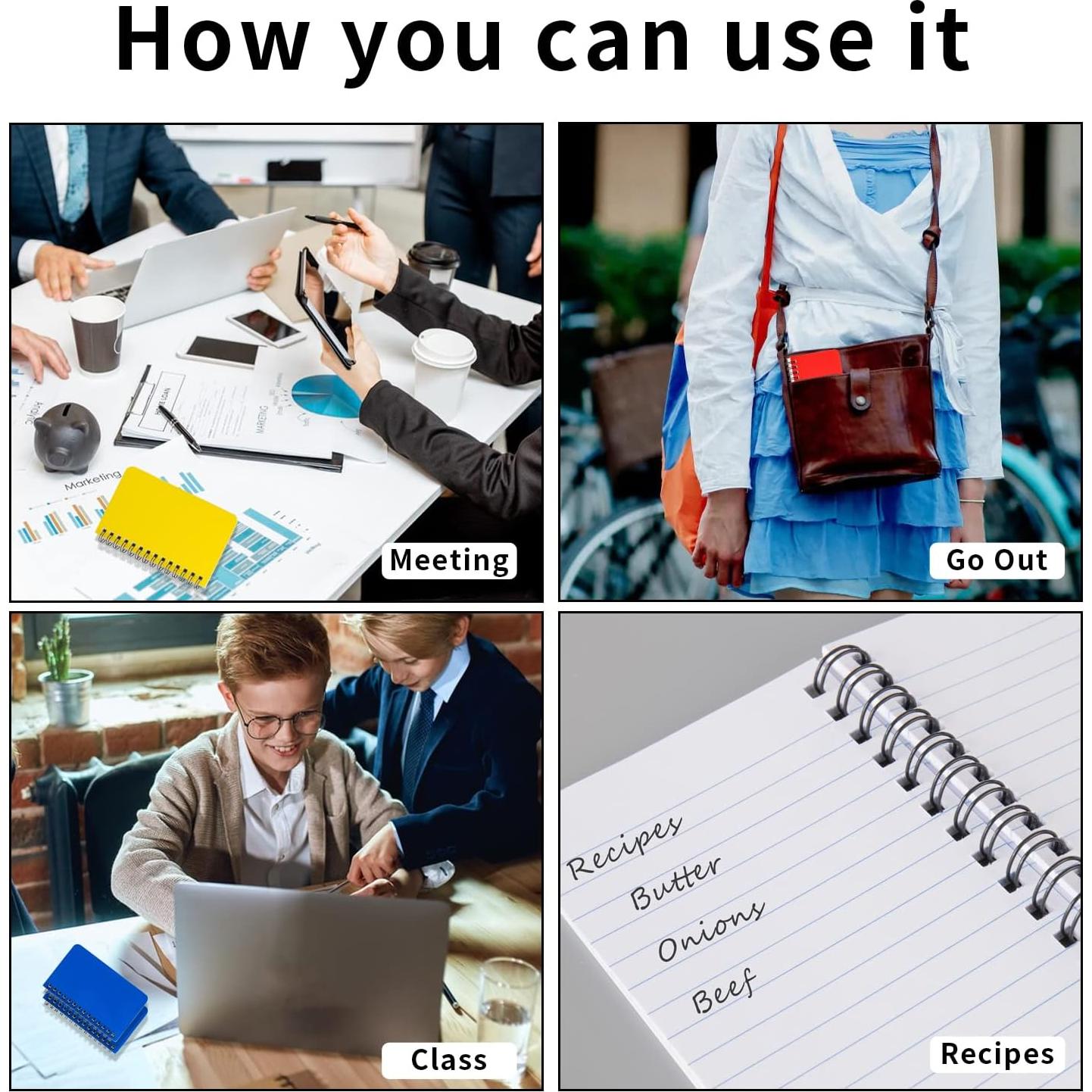 Cuaderno de Bolsillo QiCheng 3x5" Espiral 6 Pack Verde