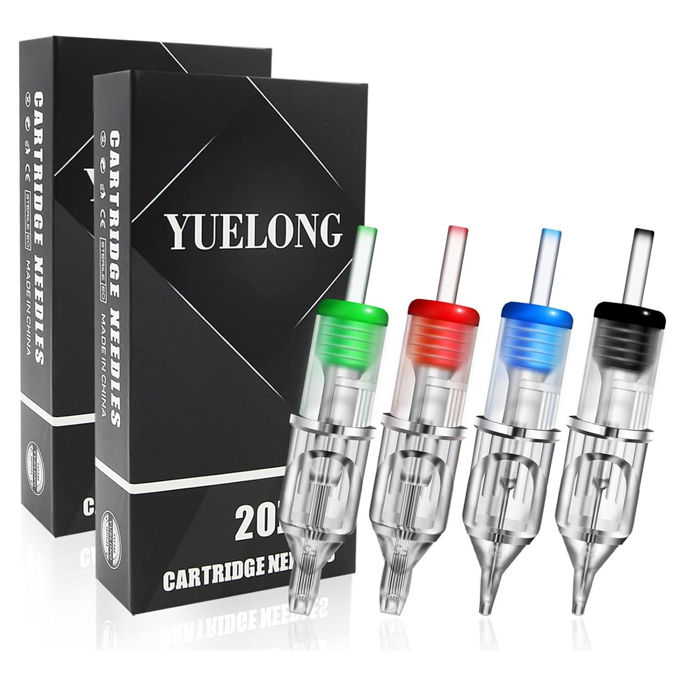 Cartuchos de Agujas de Tatuaje Yuelong 40pcs Mezclados 3RL 5RL 7RL 9RL