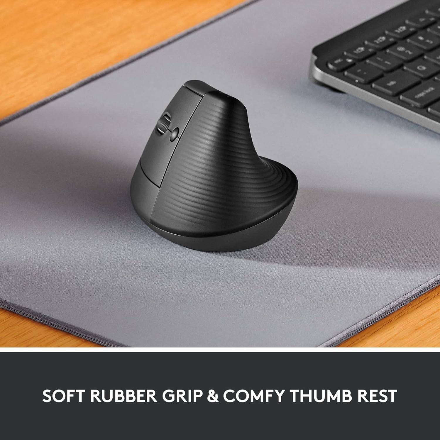 Mouse Ergonómico Vertical Logitech Lift para Mano Izquierda - Inalámbrico Bluetooth