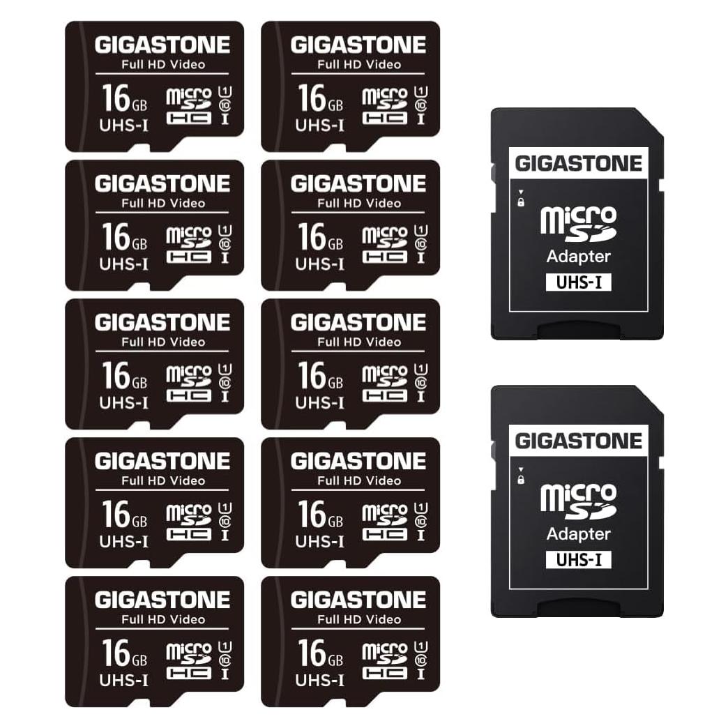 GIGASTONE Tarjeta Micro SD 16GB Paquete 10 UHS-I Clase 10