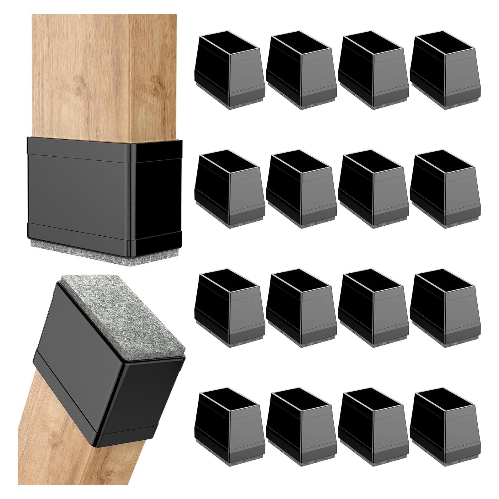 Protectores de patas de silla CHWM 16 PCS Silicona Fieltro 1.27x2.54cm