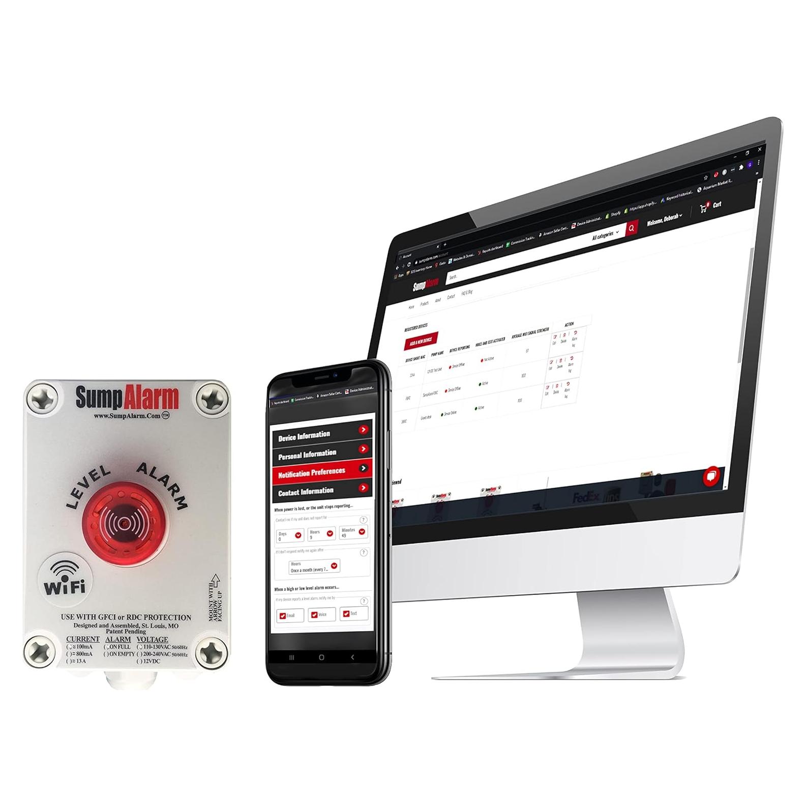 Sensor de Agua WiFi Sump Alarm con Flotador 3.05m y Alerta