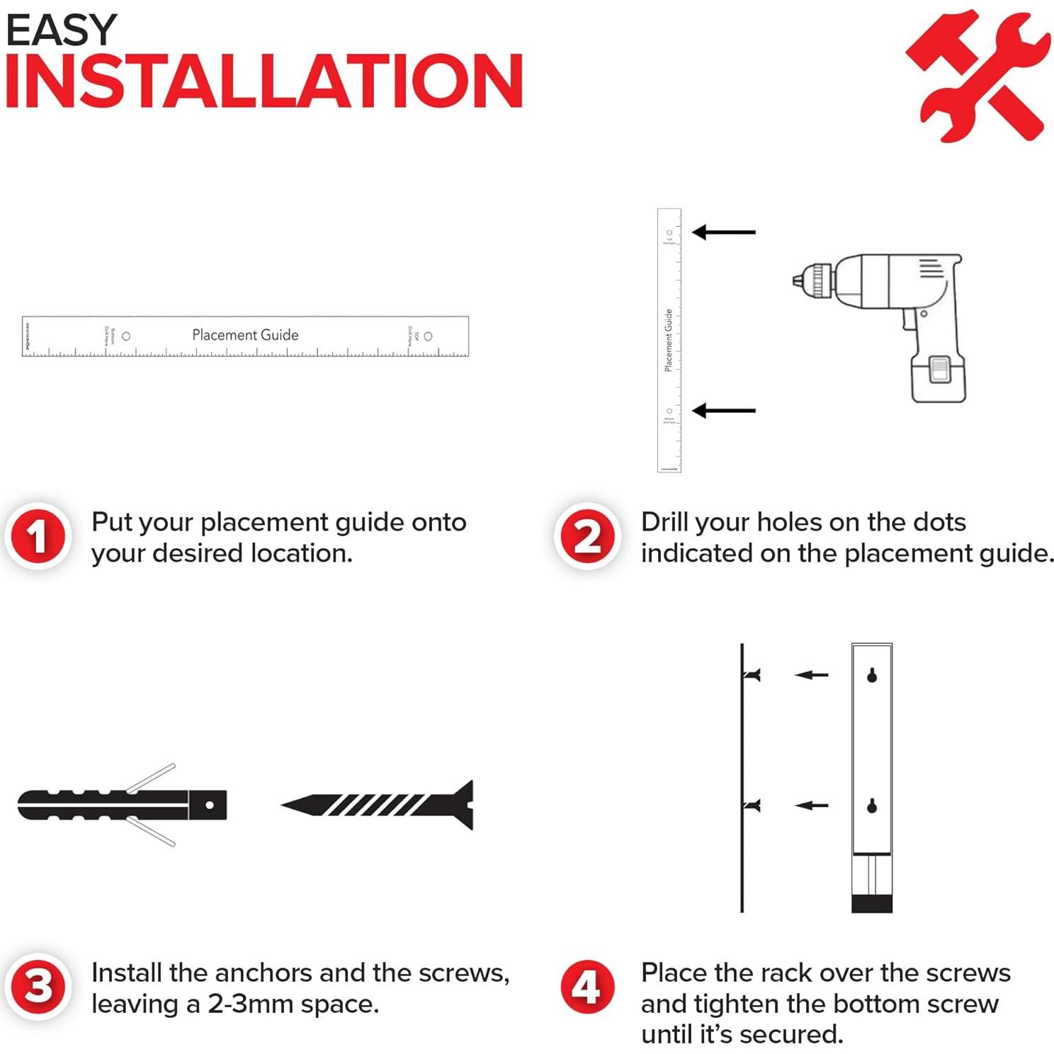 Perchero Plegable Montado en Pared Stock Your Home Negro 27.2kg