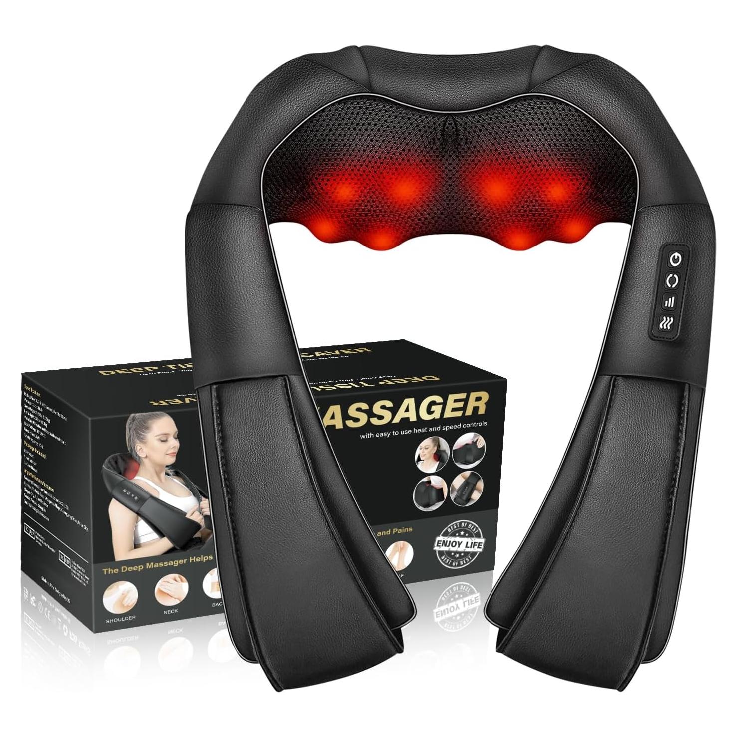 Masajeador Eléctrico de Cuello y Espalda WERTYI con Calor 3D