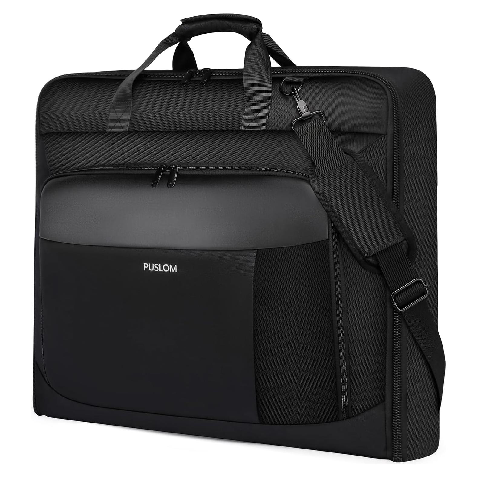 Bolsa de traje de mano PUSLOM negra para 3 trajes y laptop 15.6"