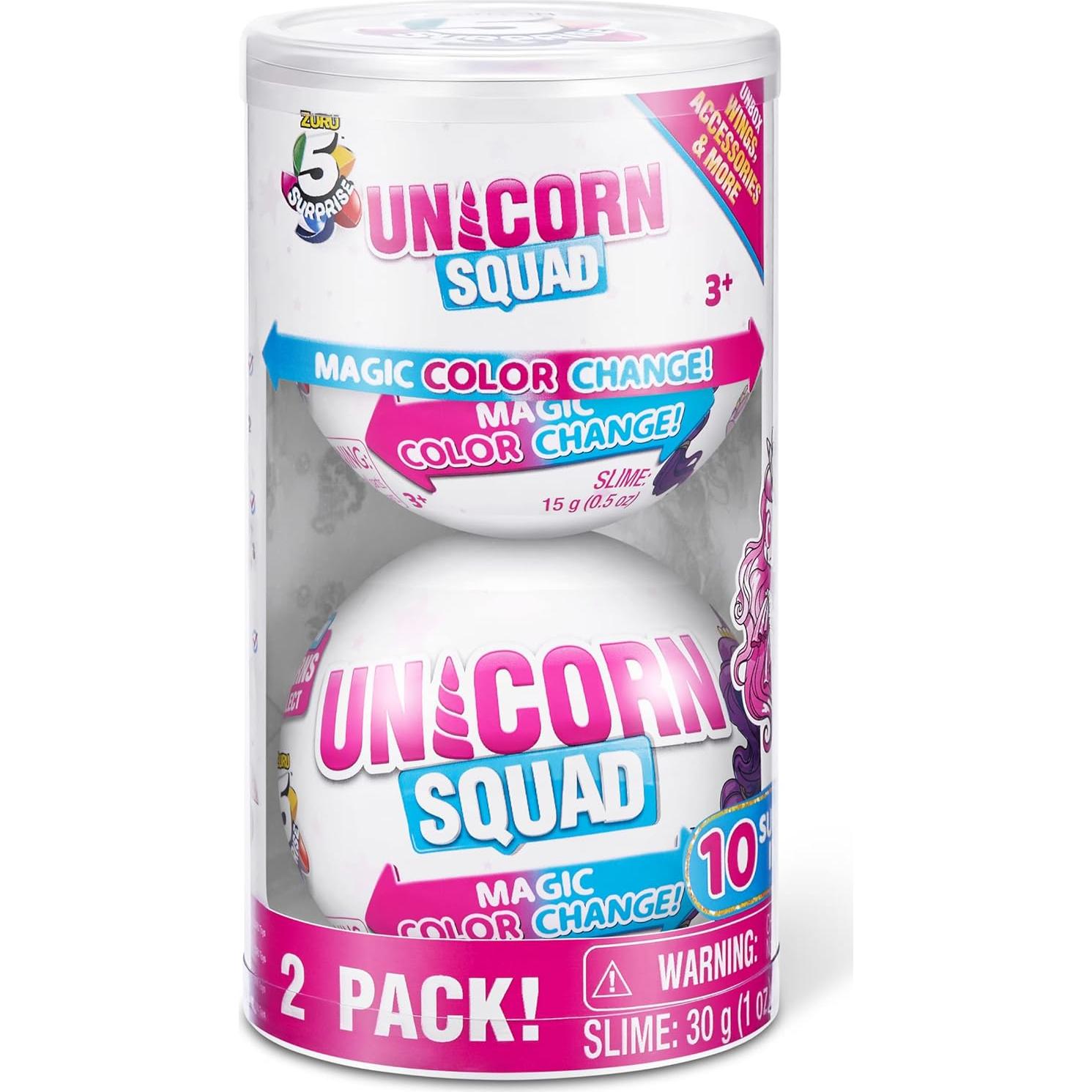 5 Sorpresa Unicornio Escuadrón ZURU Cambio de Color Mágico