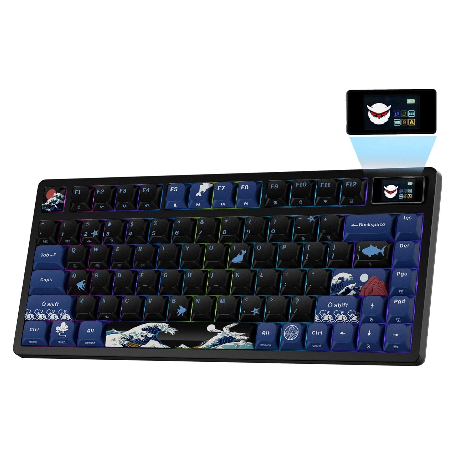 Teclado Mecánico Inalámbrico XVX L75 Pro RGB Kanagawa Negro