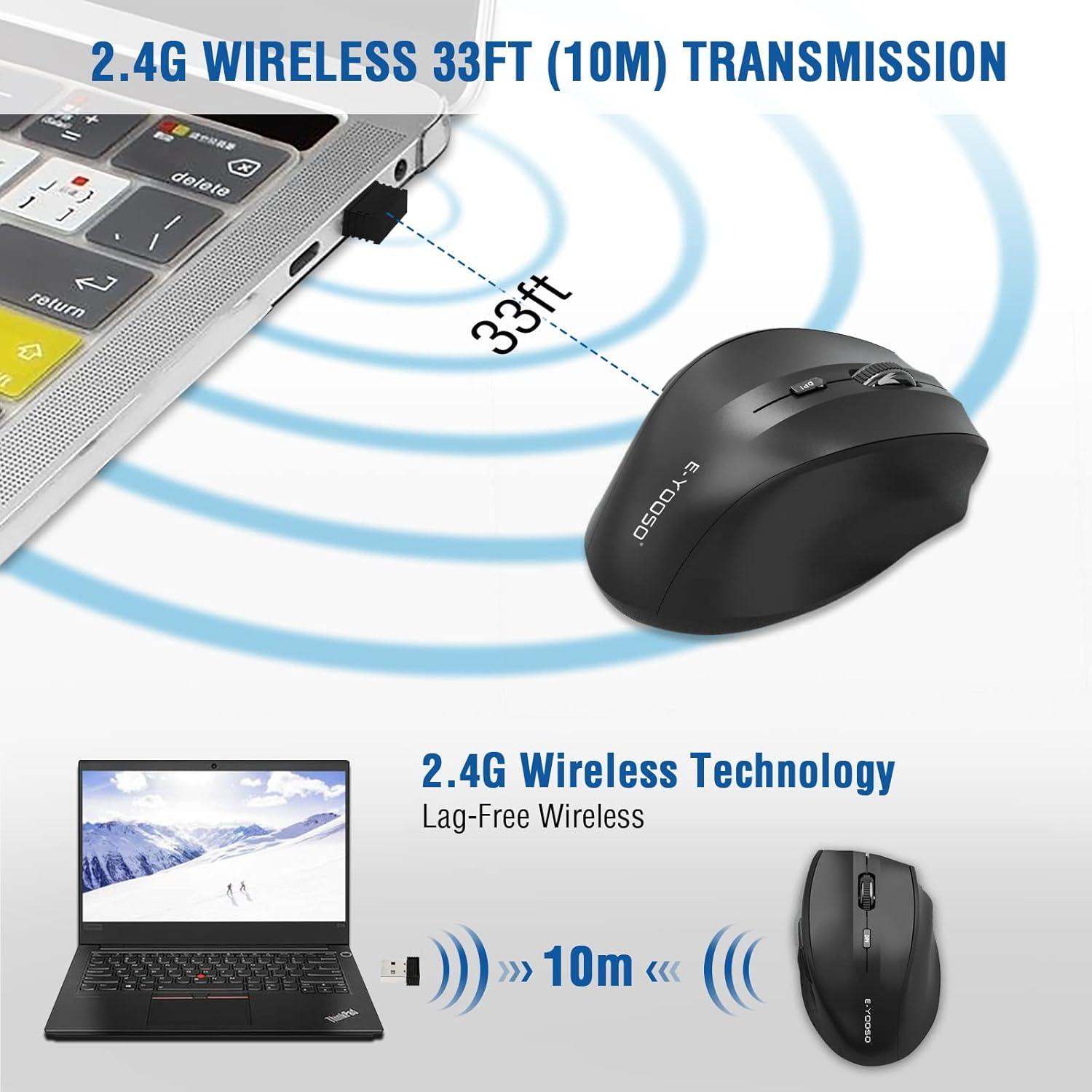 Ratón Inalámbrico E-YOOSO E-1010 Óptico 4800 DPI Negro