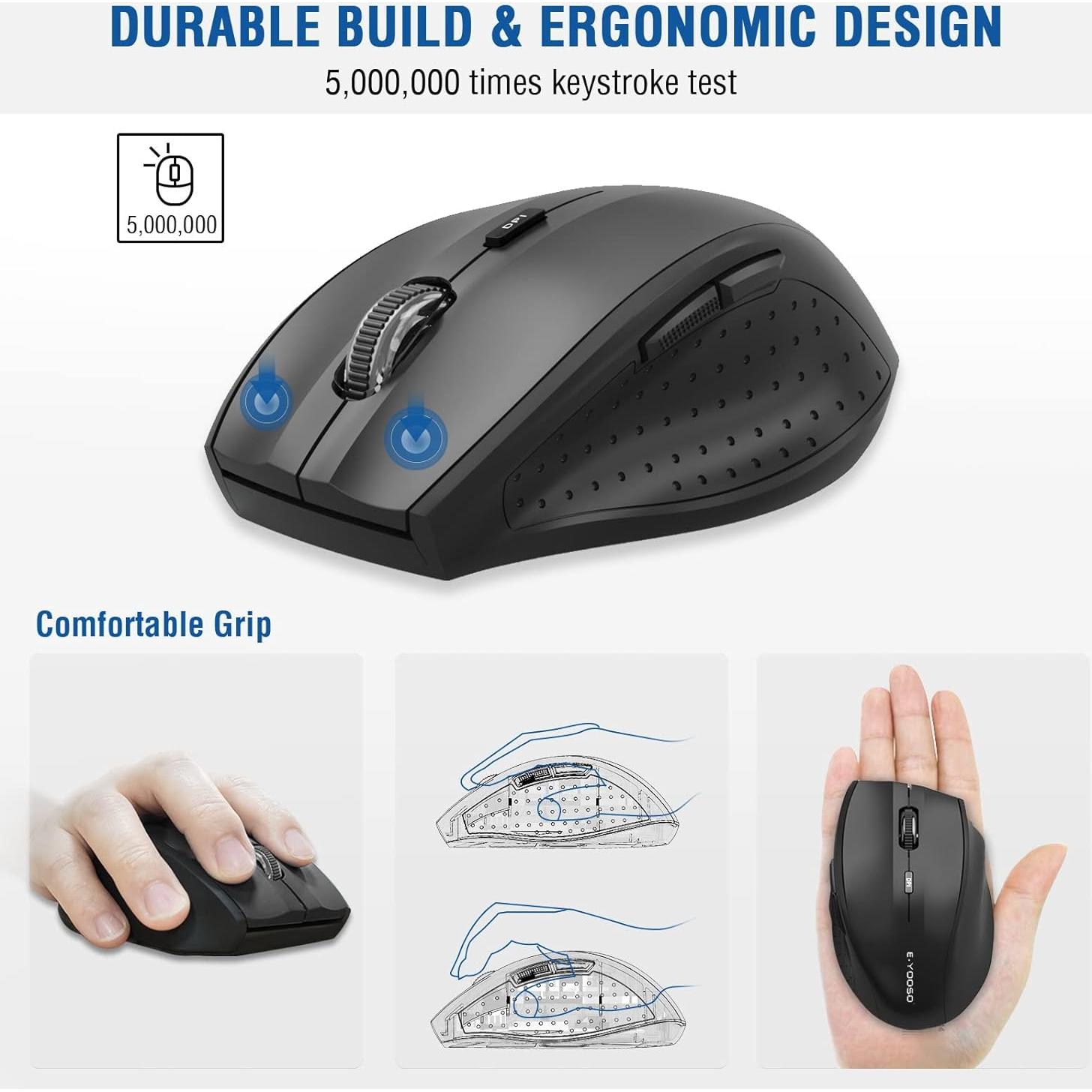 Ratón Inalámbrico E-YOOSO E-1010 Óptico 4800 DPI Negro