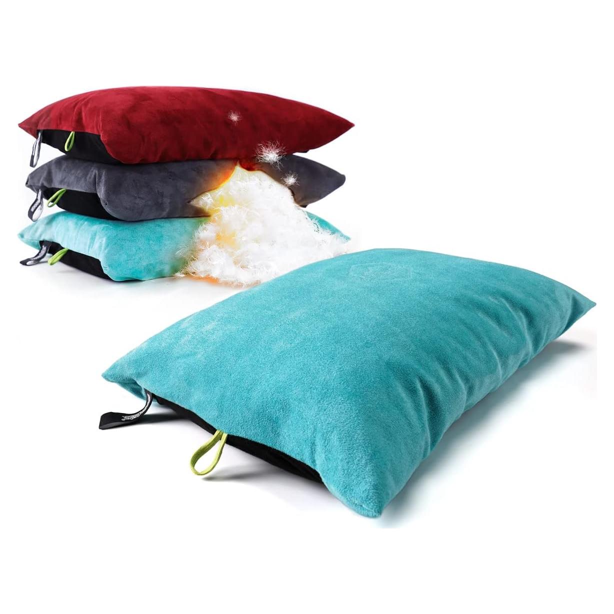 Almohada de Camping ZOOOBELIVES Plumas 42x30.5cm Azul