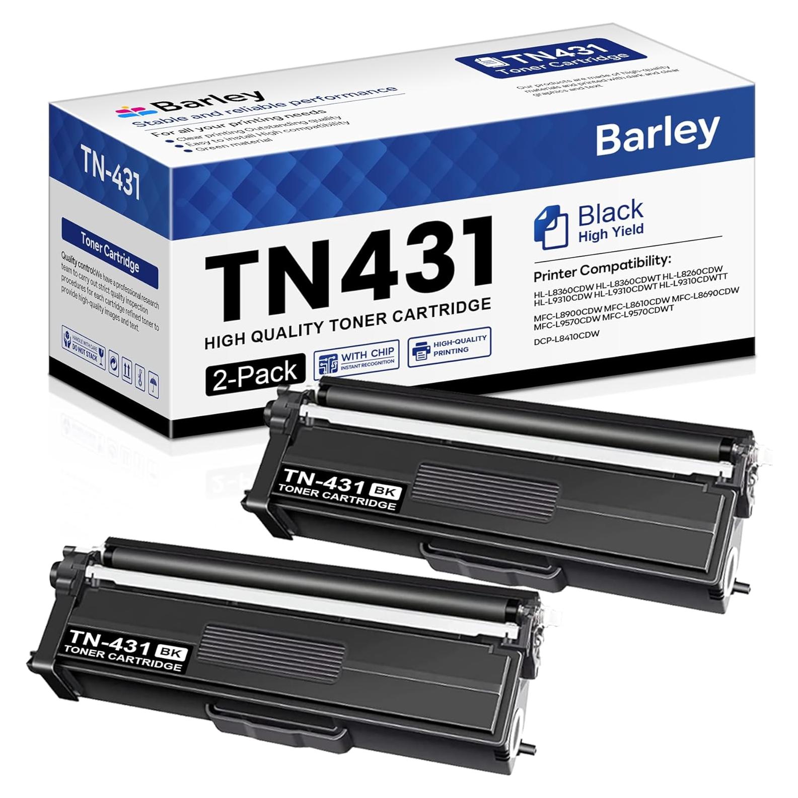 Cartucho de Tóner Negro Compatible Barley TN-431 (2 Unidades)