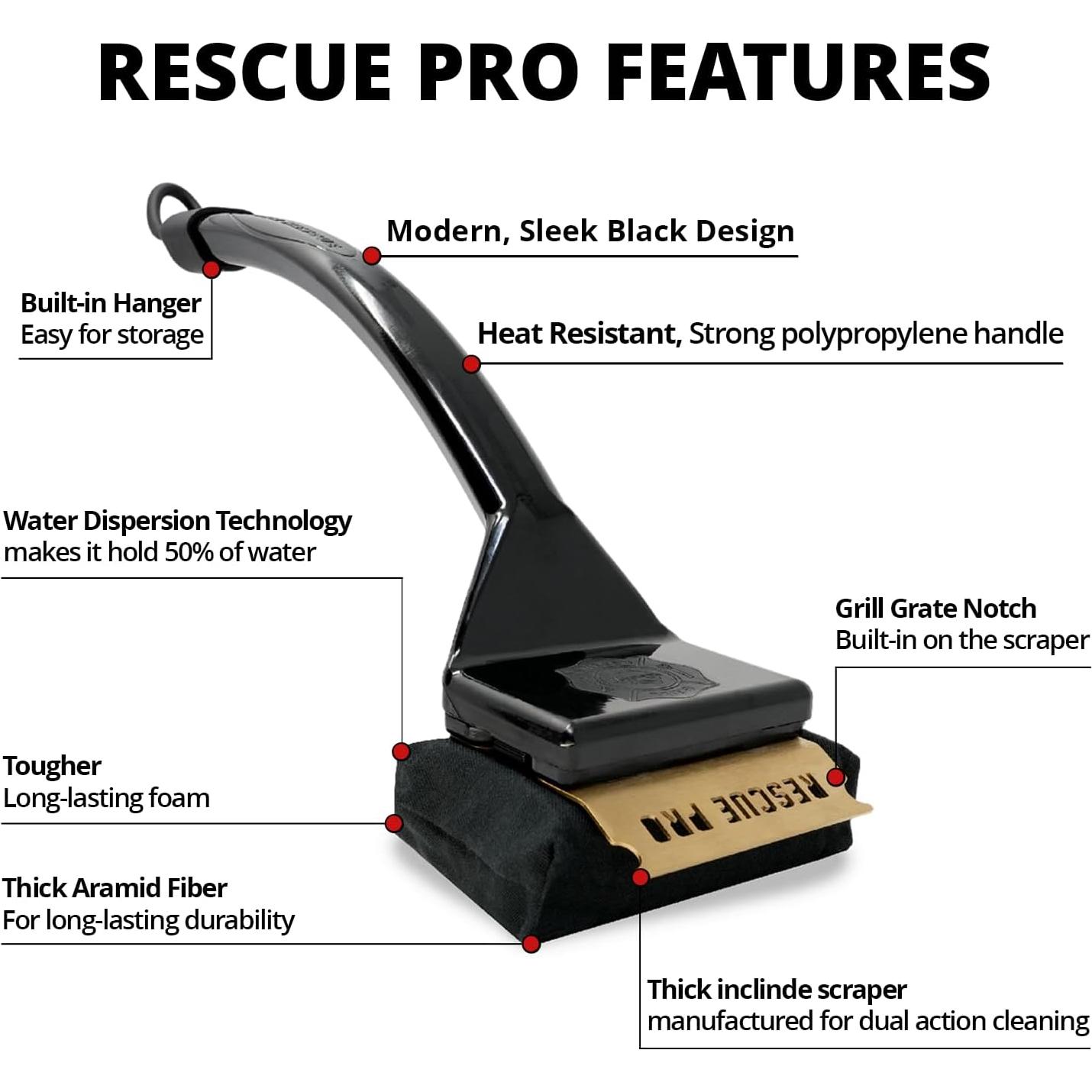 Cabezal de limpieza Grill Rescue Pro para parrillas sin cerdas