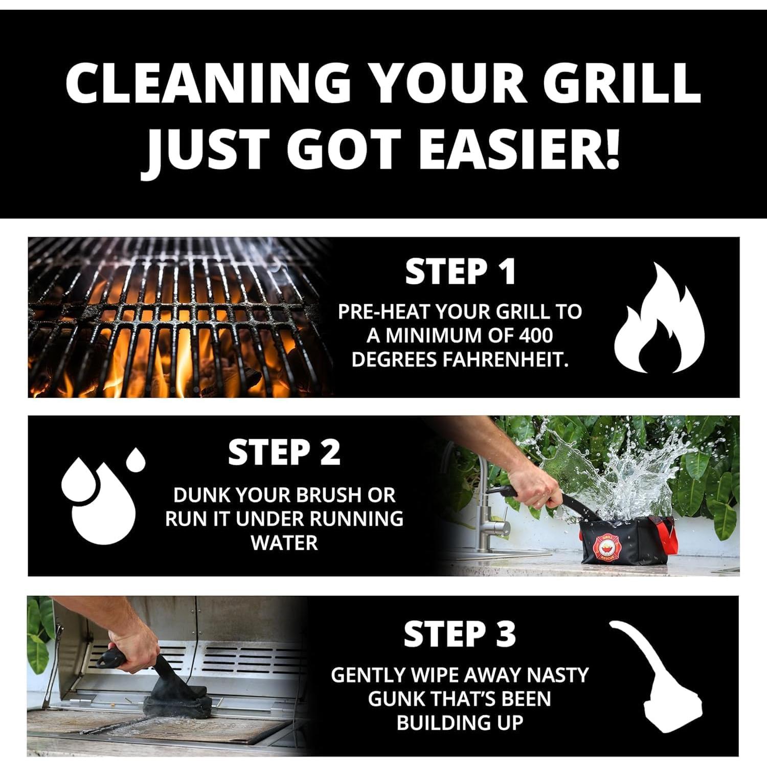Cabezal de limpieza Grill Rescue Pro para parrillas sin cerdas