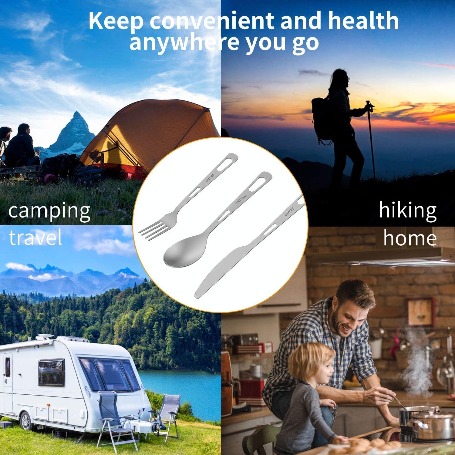 Juego de Cubiertos de Titanio OUTXE 3 Piezas Portátil Ligero