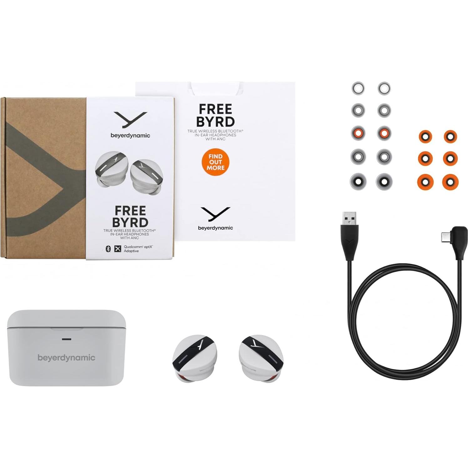 beyerdynamic Free BYRD Grey True Wireless Bluetooth in-Ear Headphones, Active Noise Cancelling, Long Battery Life, Microphone, IPX4, Sound Personalization and Alexa Built-in