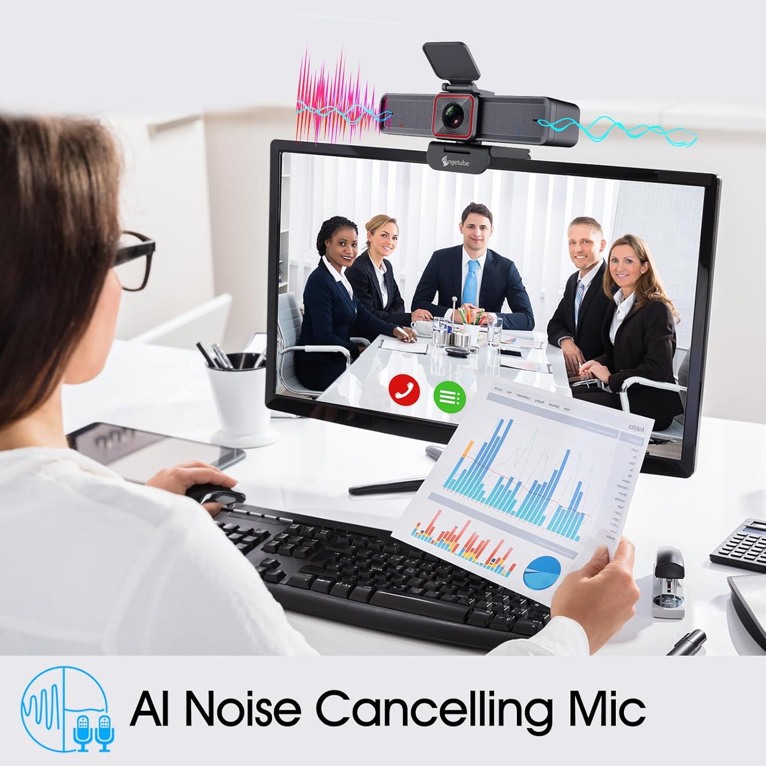 Cámara Web 4K Angetube 913AI King con Seguimiento AI y Zoom 10X