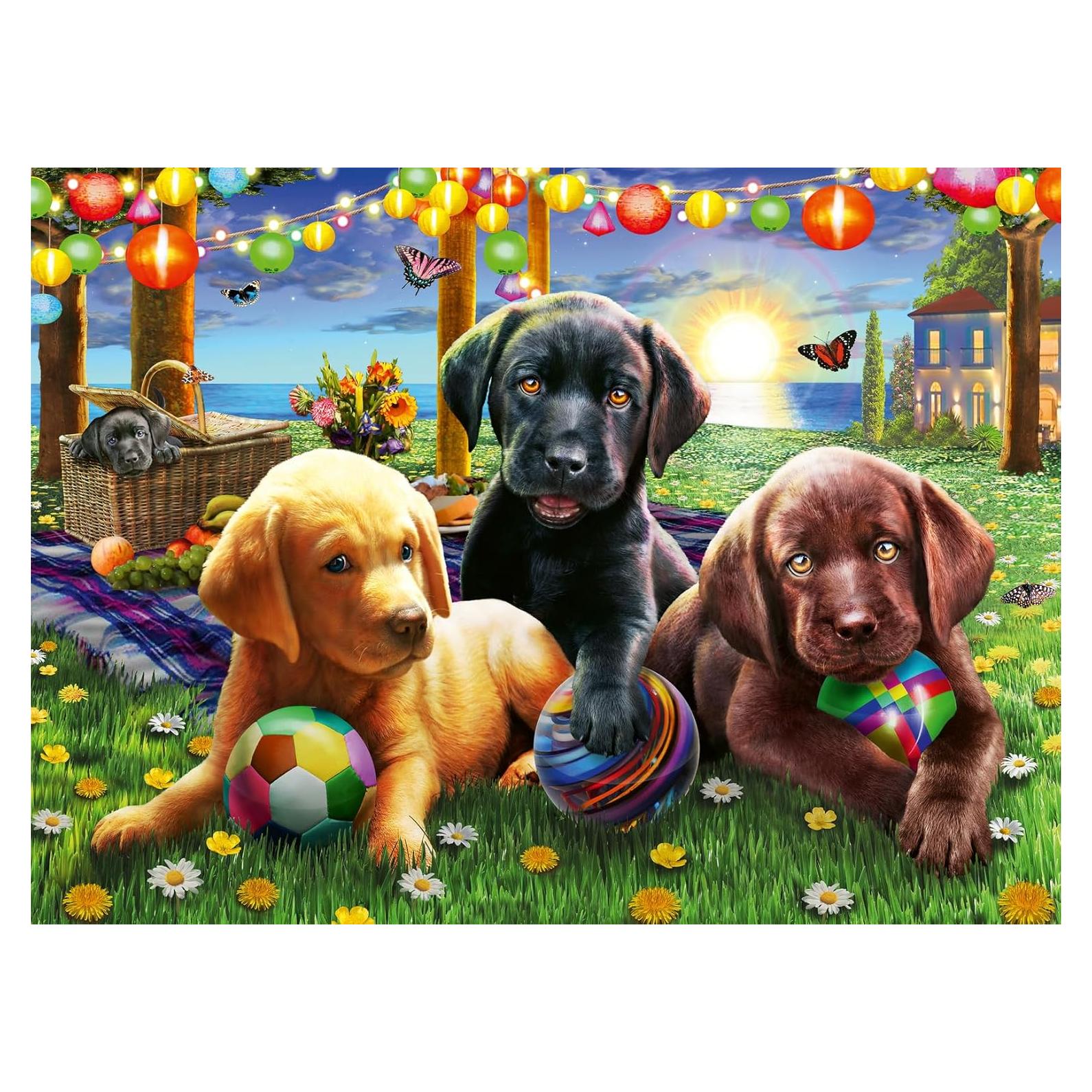 Rompecabezas Ravensburger Picnic de Cachorros 100 Piezas