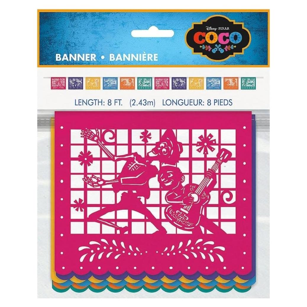 Banner de Fiesta Disney Coco 2.44 m - Papel Multicolor Único