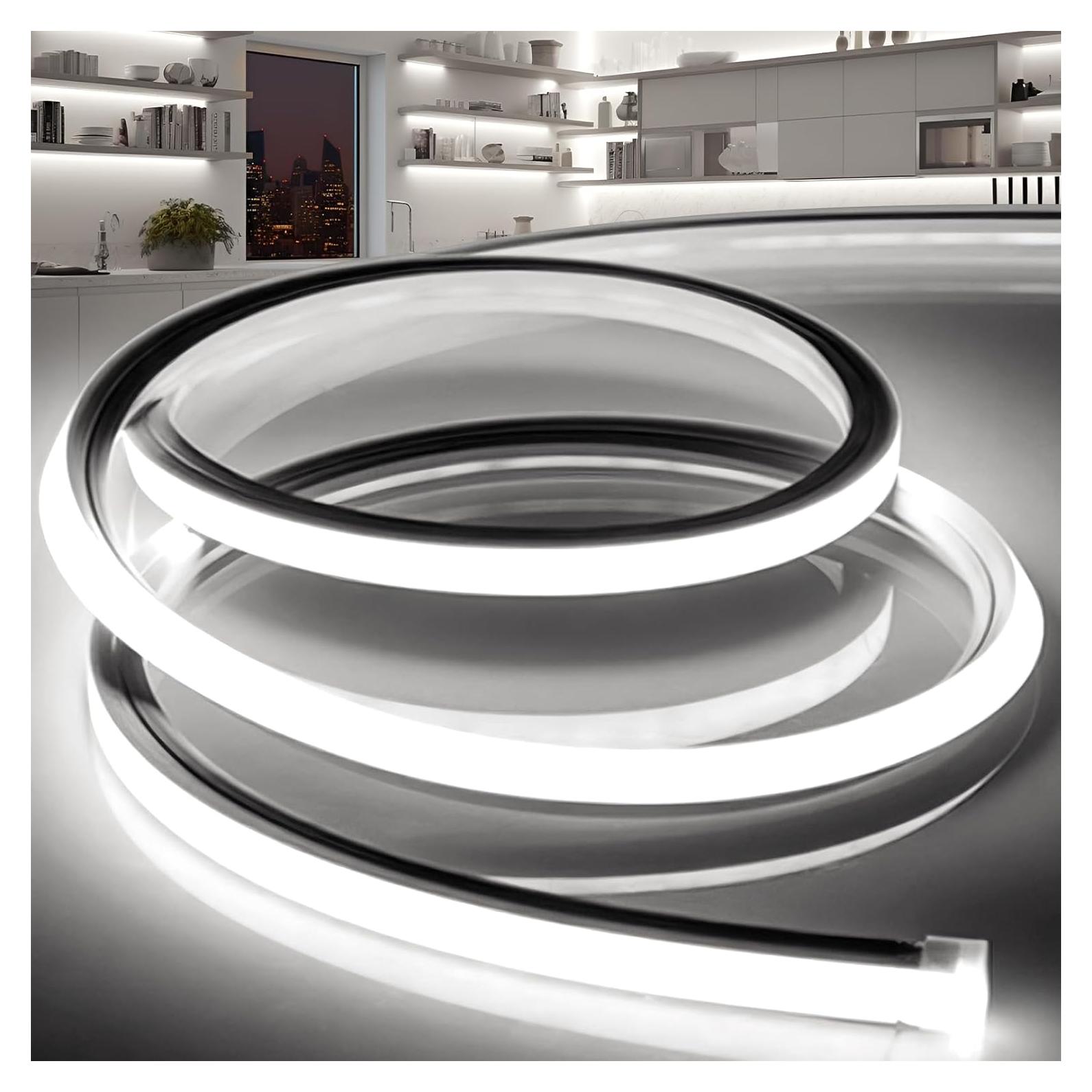 Tira LED Neón VOEWT 3m Blanca 6000K A Prueba de Agua