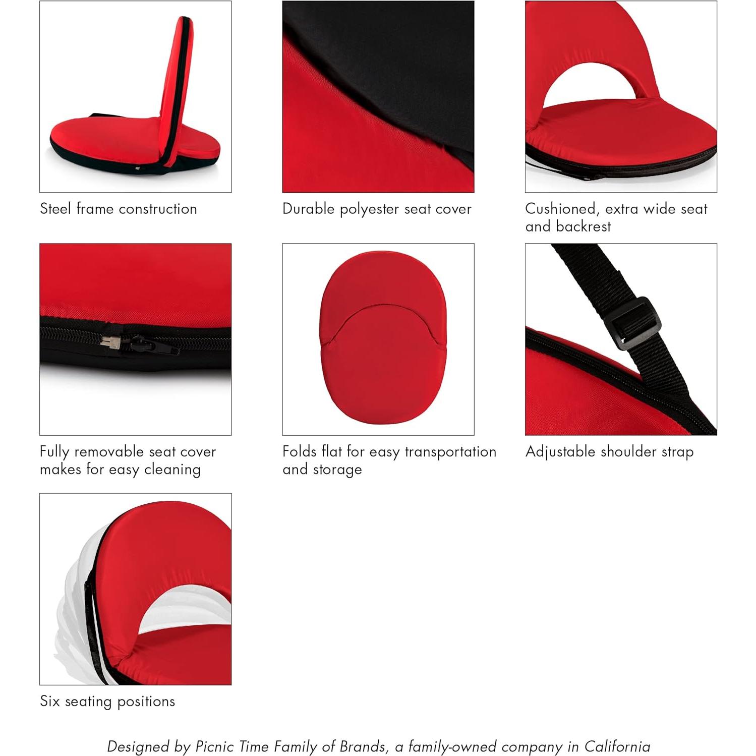 Asiento Plegable de Estadio PICNIC TIME Oniva Negro con Respaldo