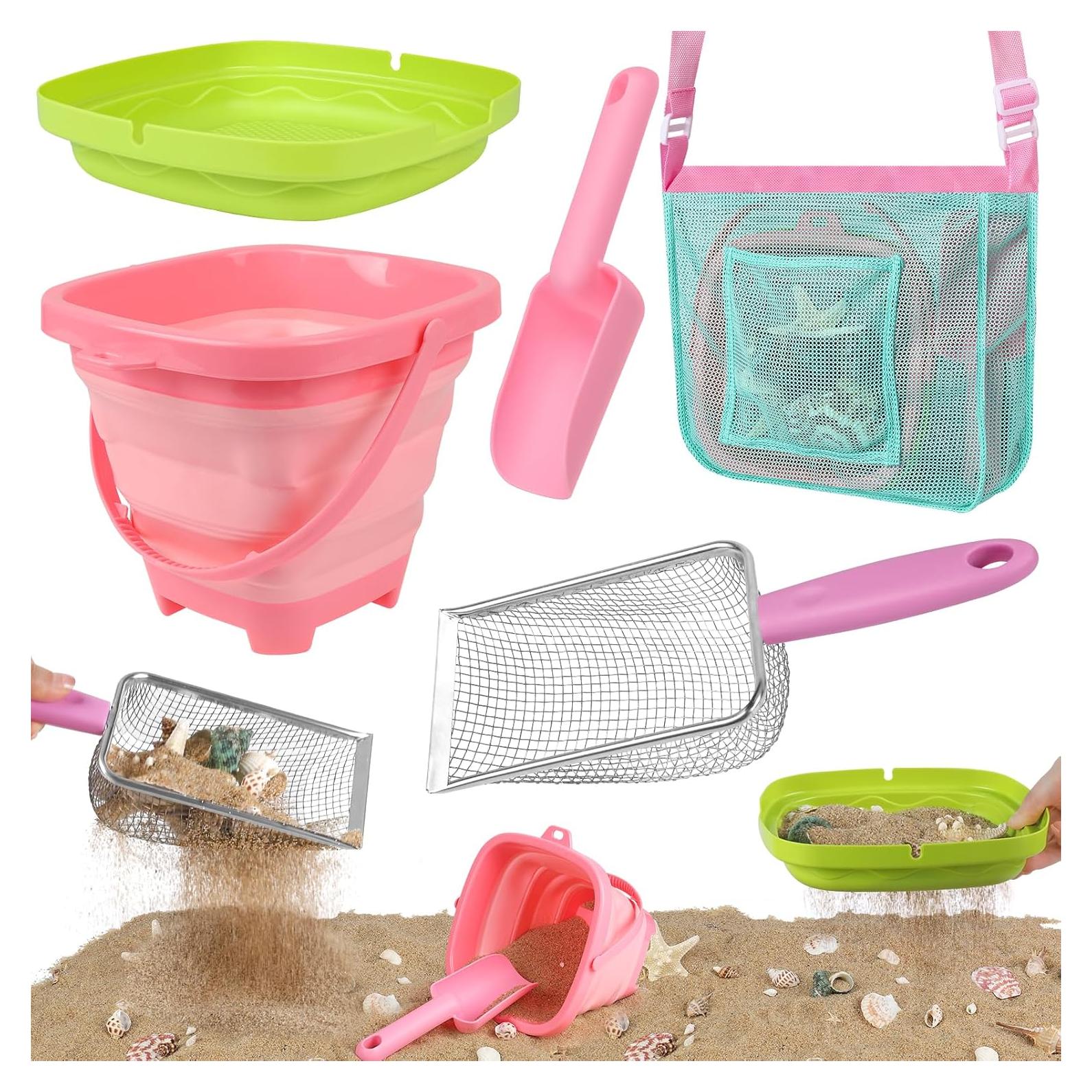 Set de Juguetes de Playa FHOZGECY con Cubo Plegable y Bolsa