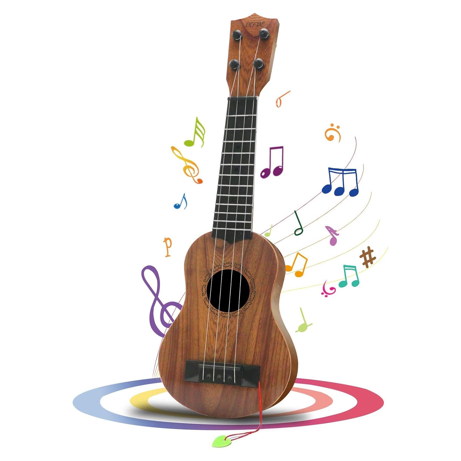 Ukelele Infantil QDH 43 cm 4 Cuerdas de Acero Color Madera