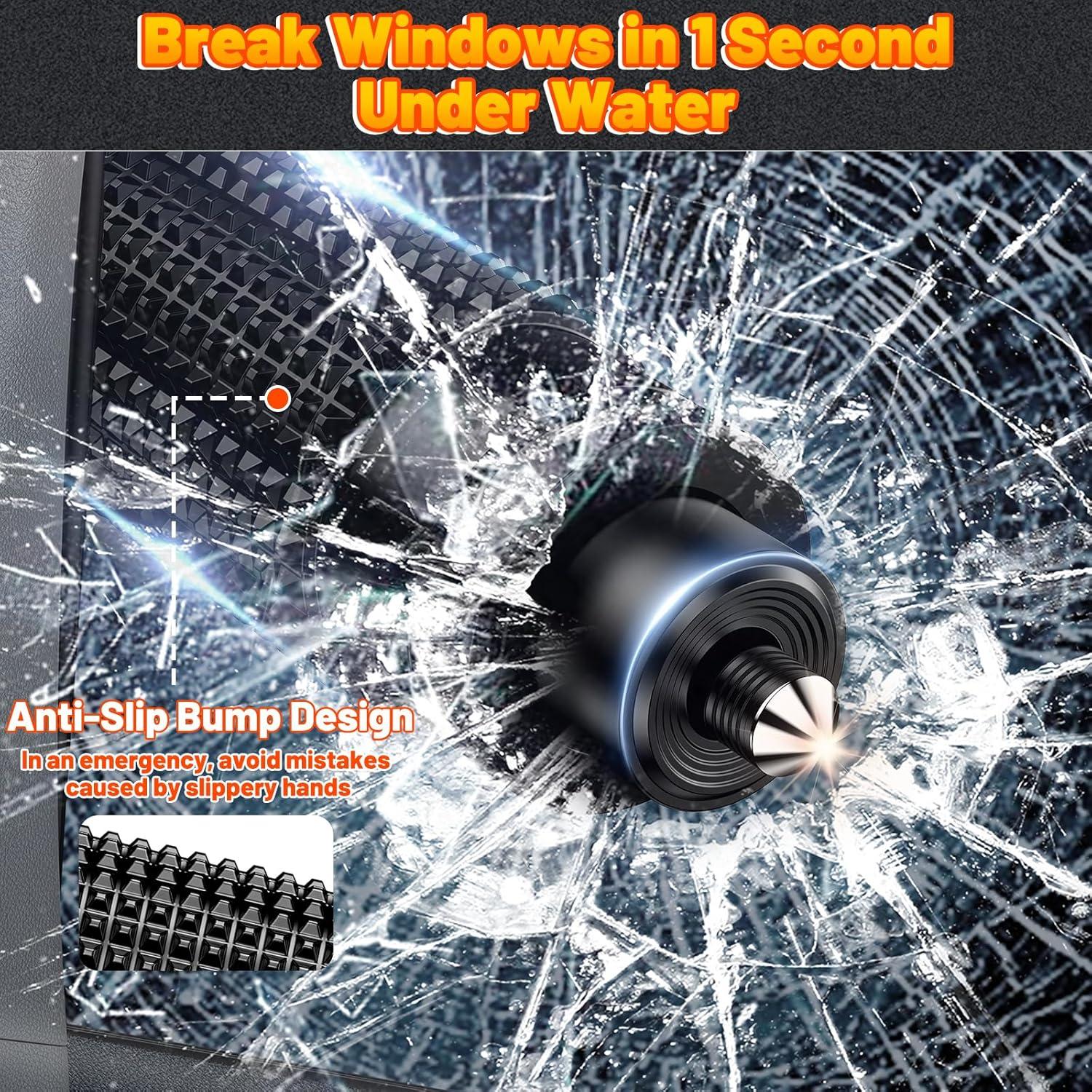 Rompe Ventanas 2 en 1 smosun - Herramienta de Emergencia Azul