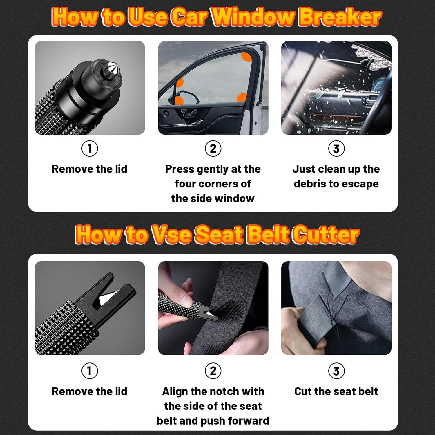 Rompe Ventanas 2 en 1 smosun - Herramienta de Emergencia Azul