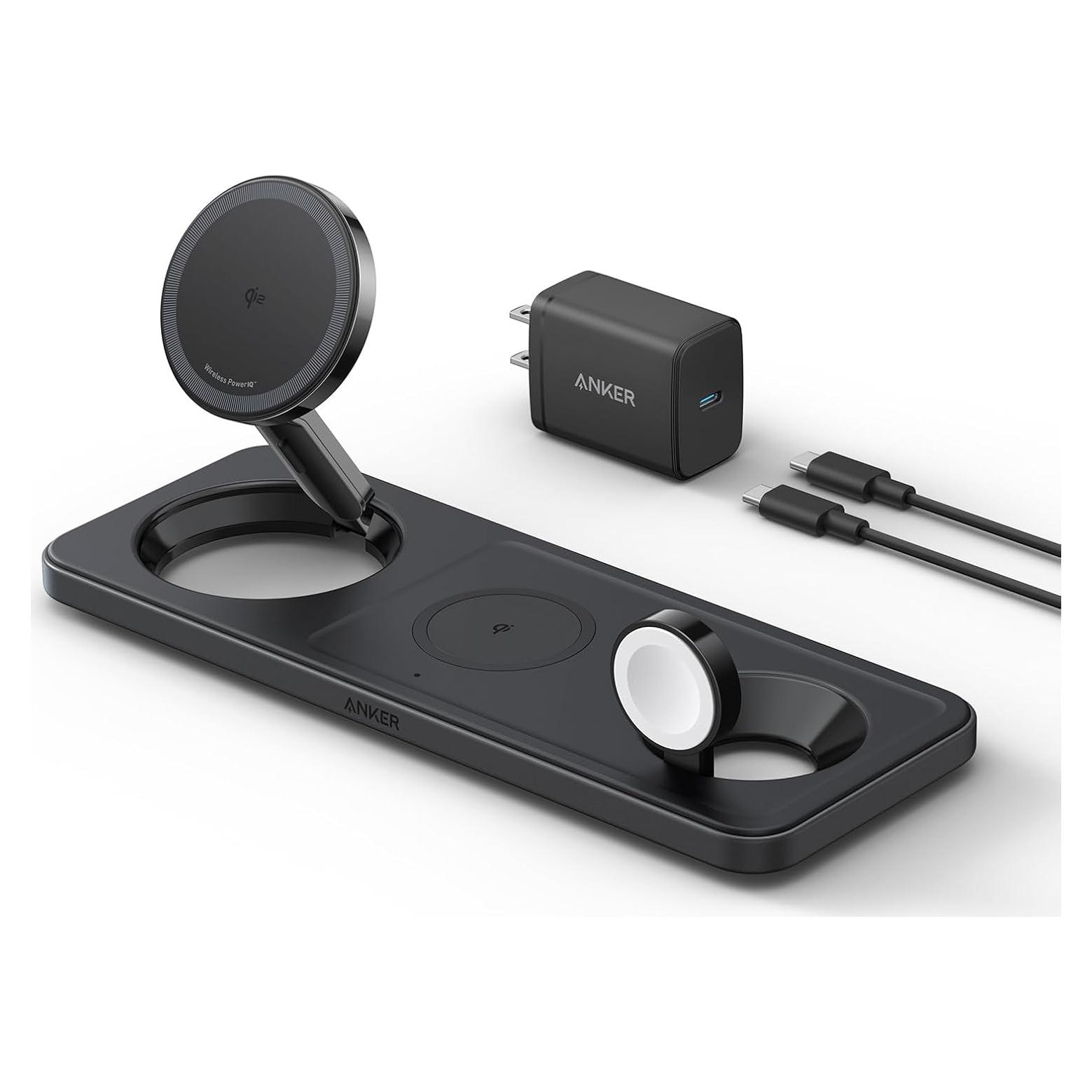 Estación de Carga Inalámbrica 3 en 1 Anker para iPhone 16