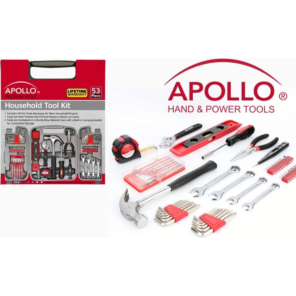 Juego de Herramientas Manuales 53 Piezas Apollo - Rojo