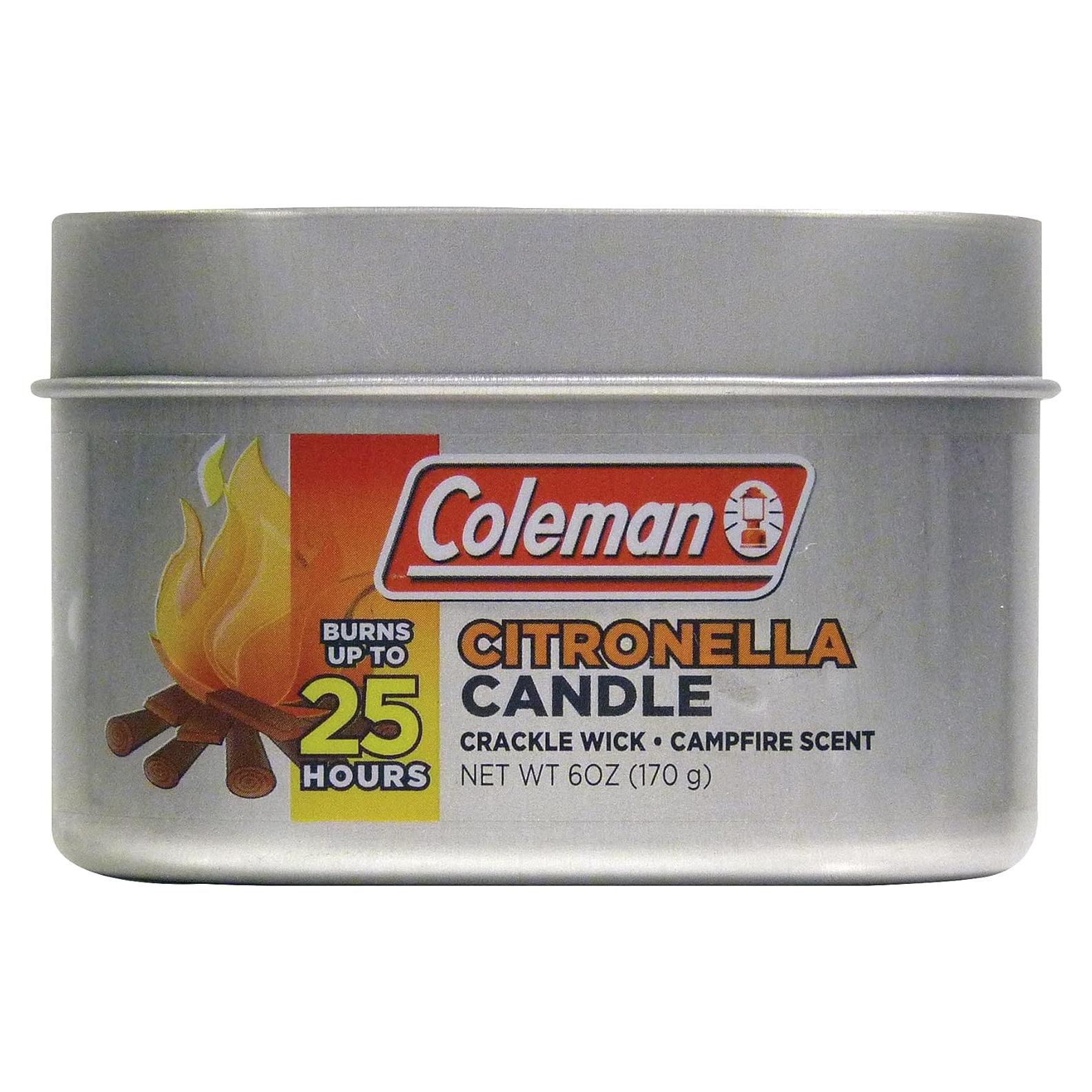 Vela de Citronela Coleman Fogata 170g con Mecha de Madera