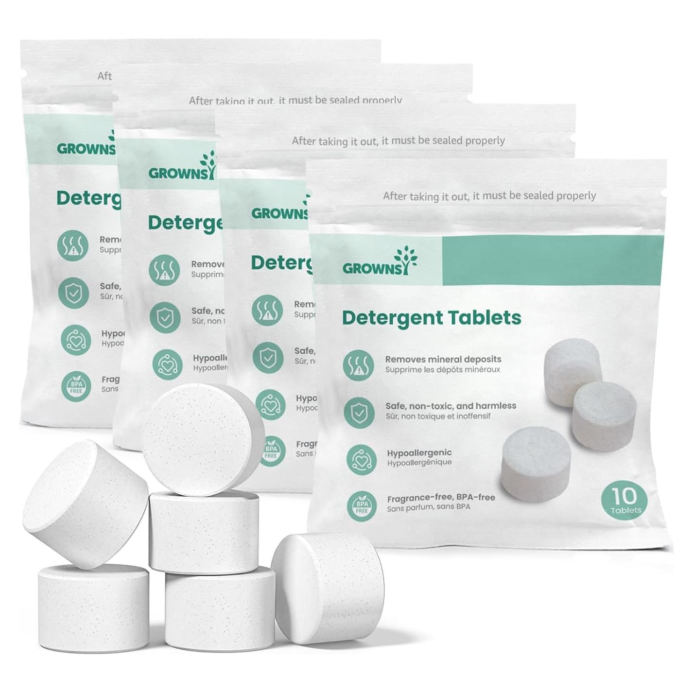 Tabletas de Lavado GROWNSY 40PCS para Lavadoras de Botellas