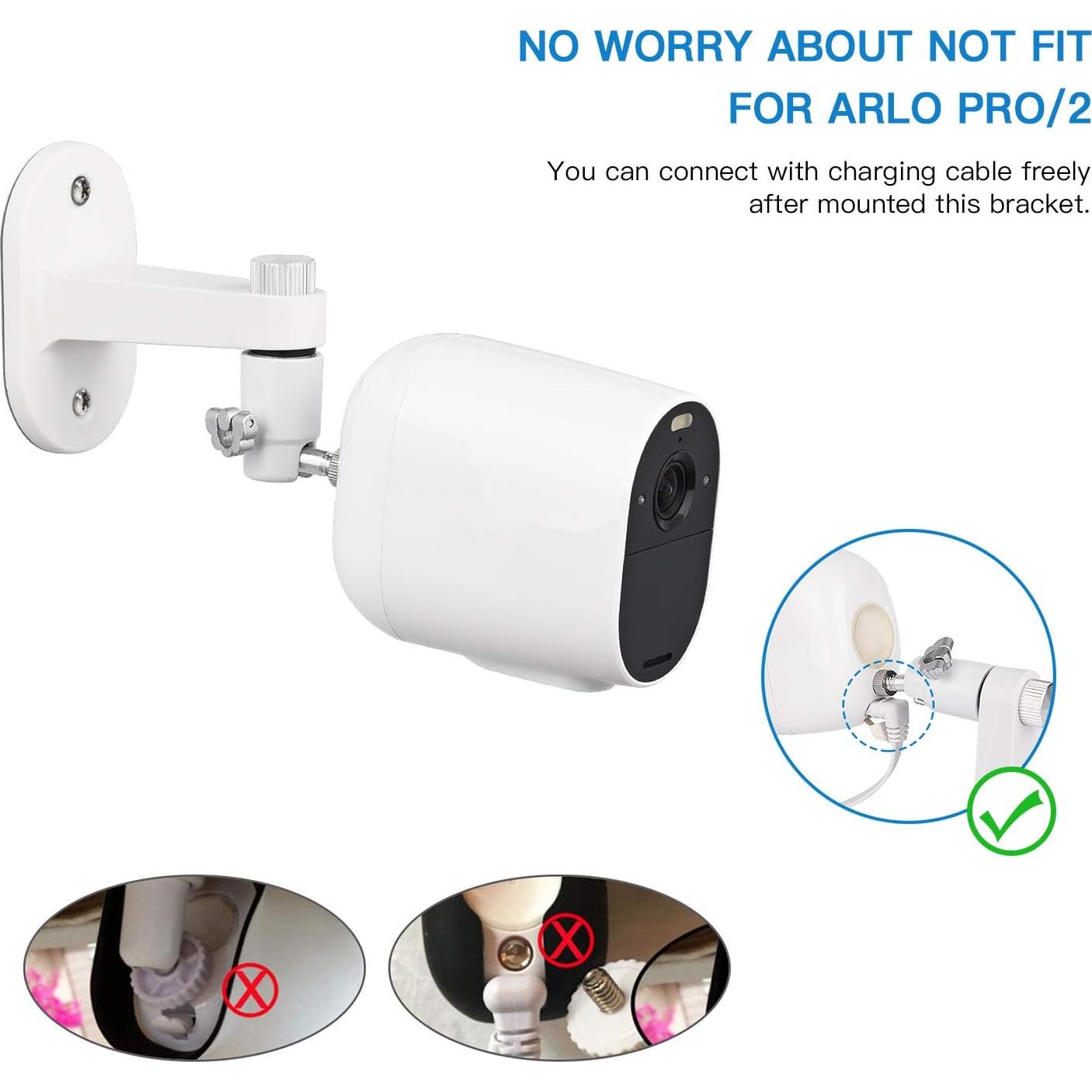 Soporte de Pared Ajustable para Cámaras Arlo - 2 Pack Negro