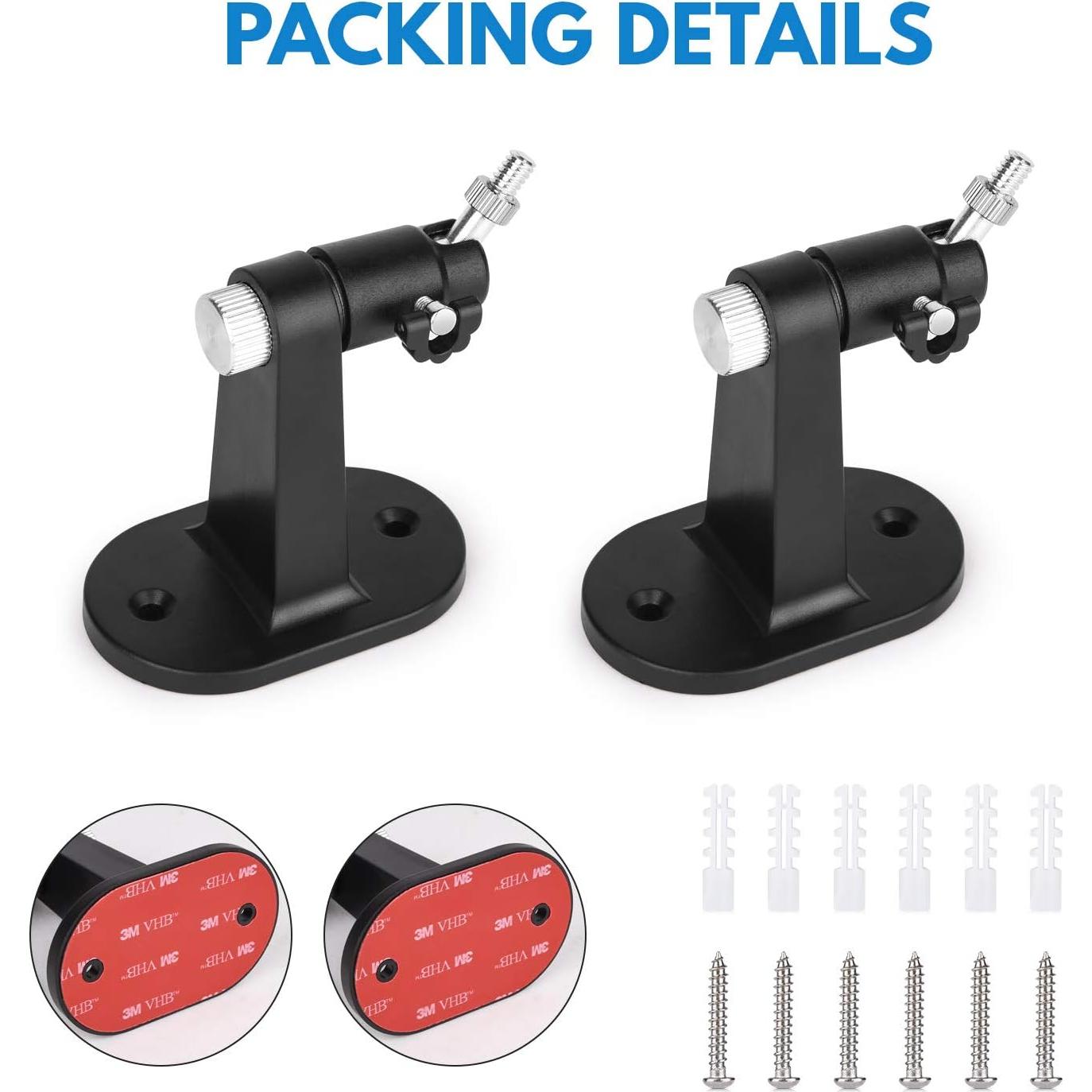 Soporte de Pared Ajustable para Cámaras Arlo - 2 Pack Negro