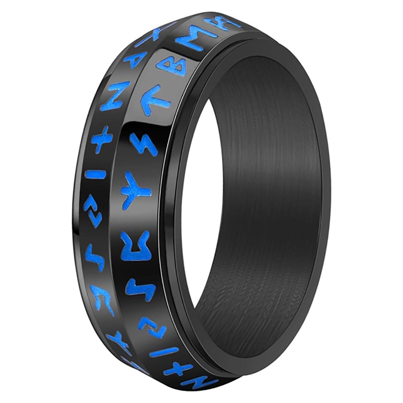 Anillo giratorio de ansiedad Viking de acero inoxidable 8 mm