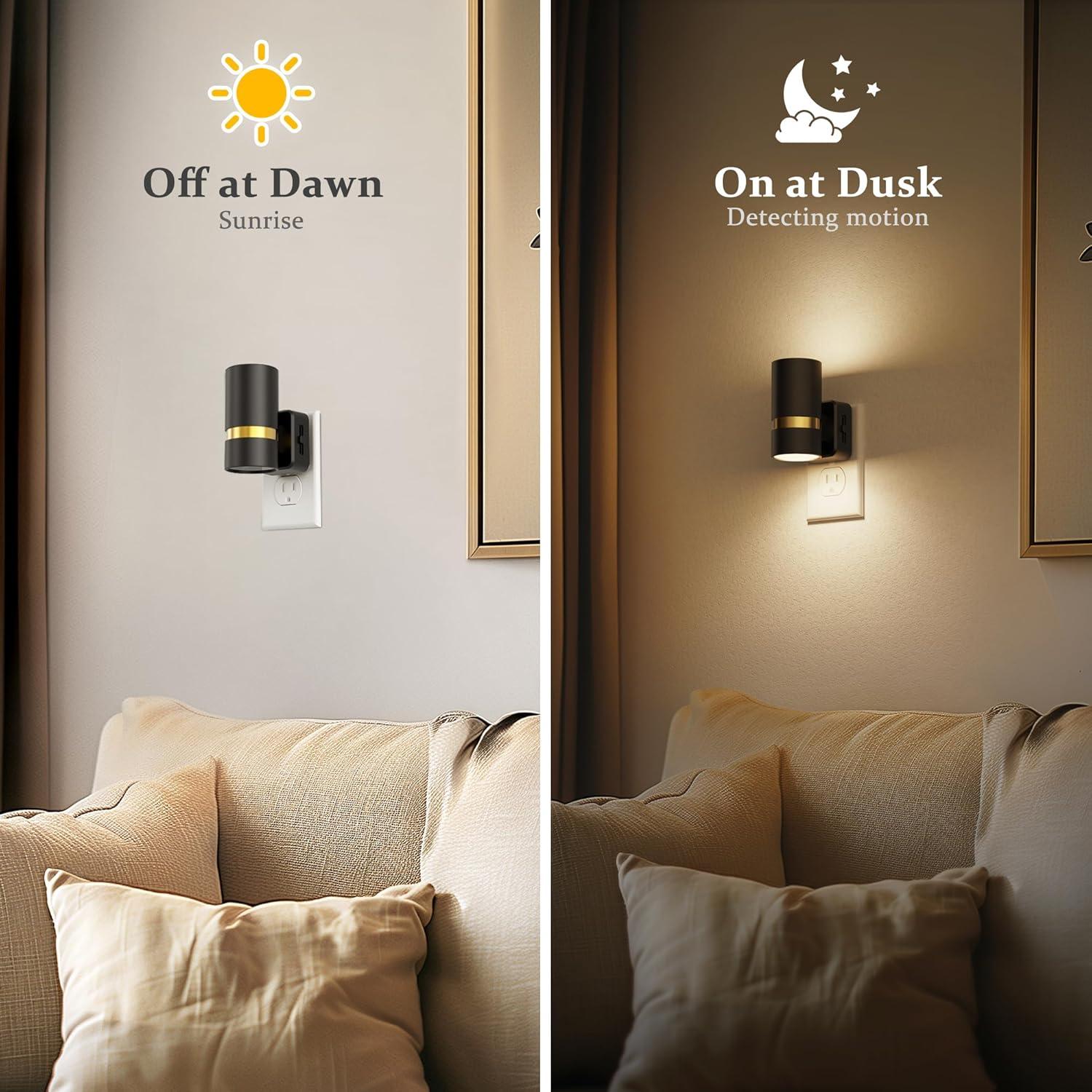 Luz Nocturna LED JandCase con Sensor Automático 3000K - 2 Unidades