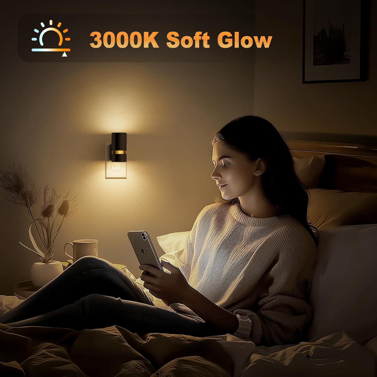 Luz Nocturna LED JandCase con Sensor Automático 3000K - 2 Unidades