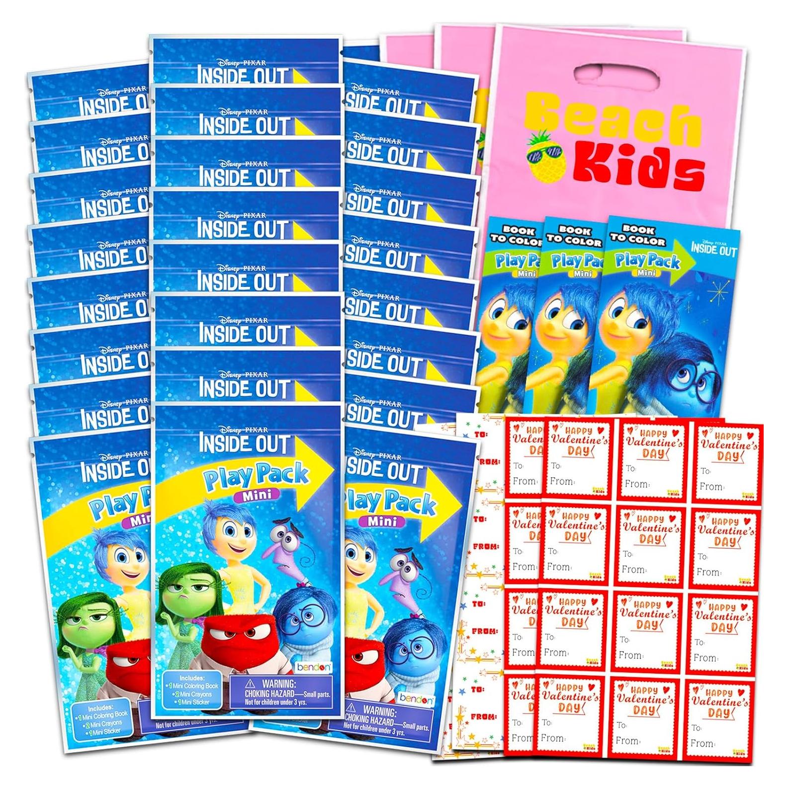 Conjunto de San Valentín Disney Intensamente - 24 Mini Libros para Colorear