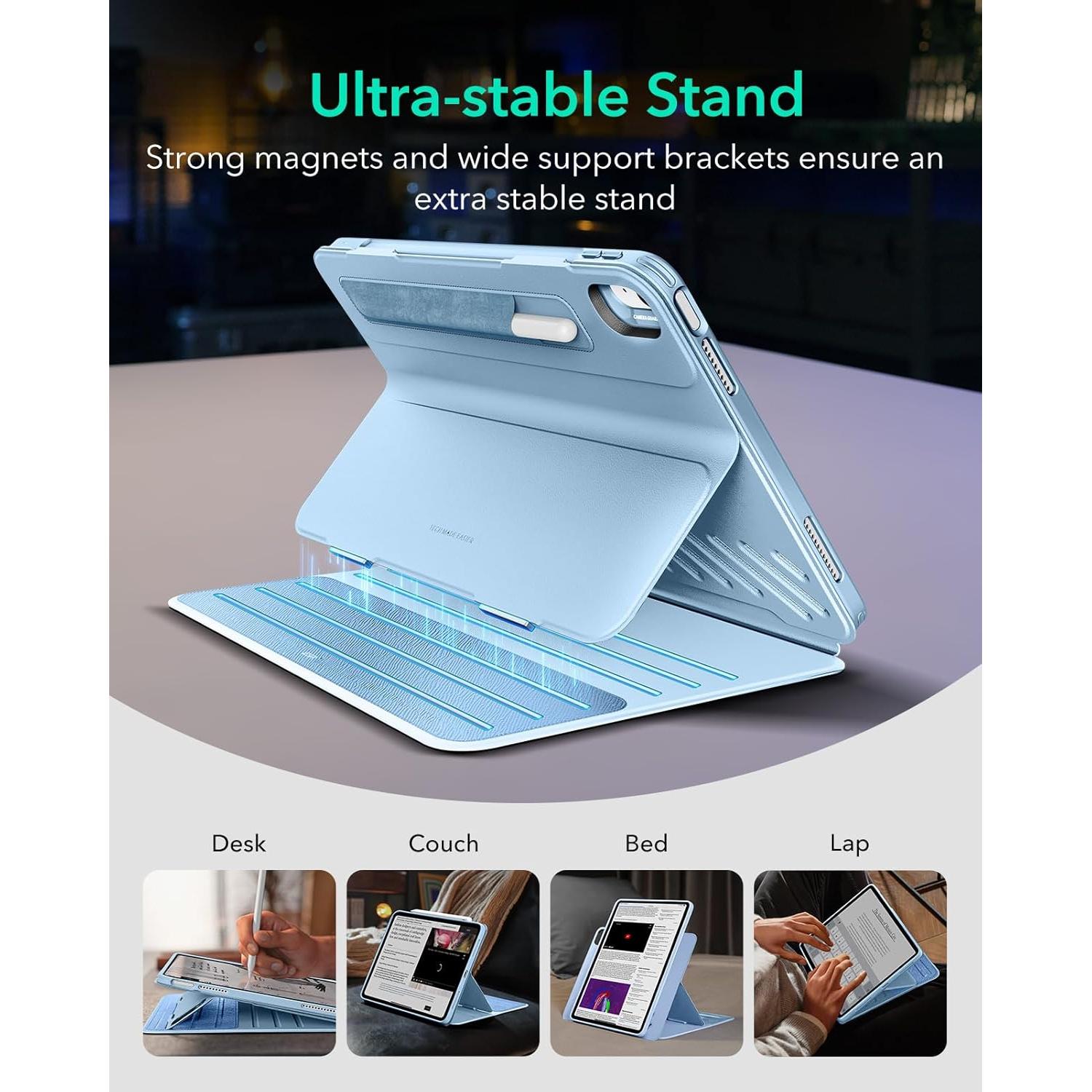 Funda ESR para iPad Air 13" M3/M2 2024/2025, Soporte Ajustable