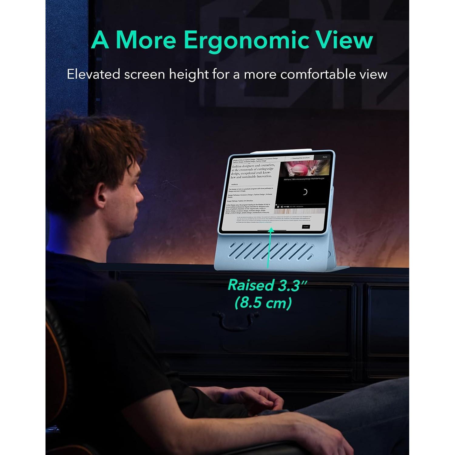 Funda ESR para iPad Air 13" M3/M2 2024/2025, Soporte Ajustable